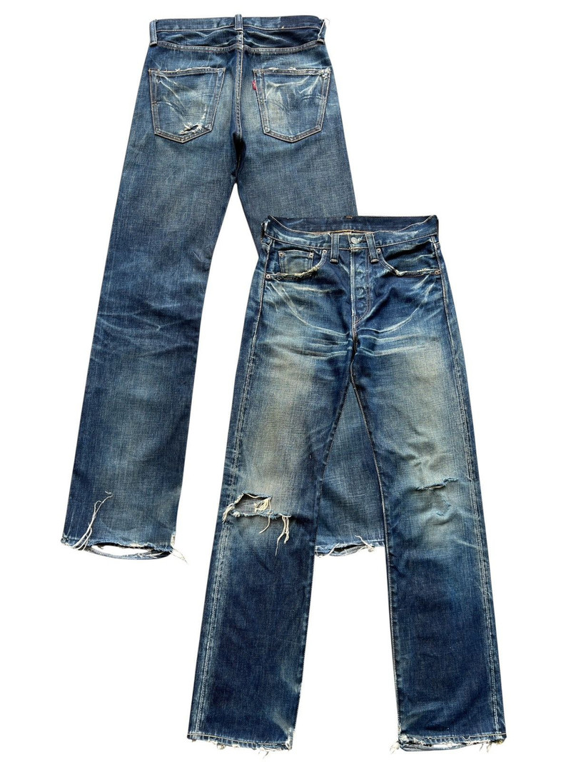 Vintage 90s Levis 501 Selvedge Japan Distressed Denim Jeans - 1