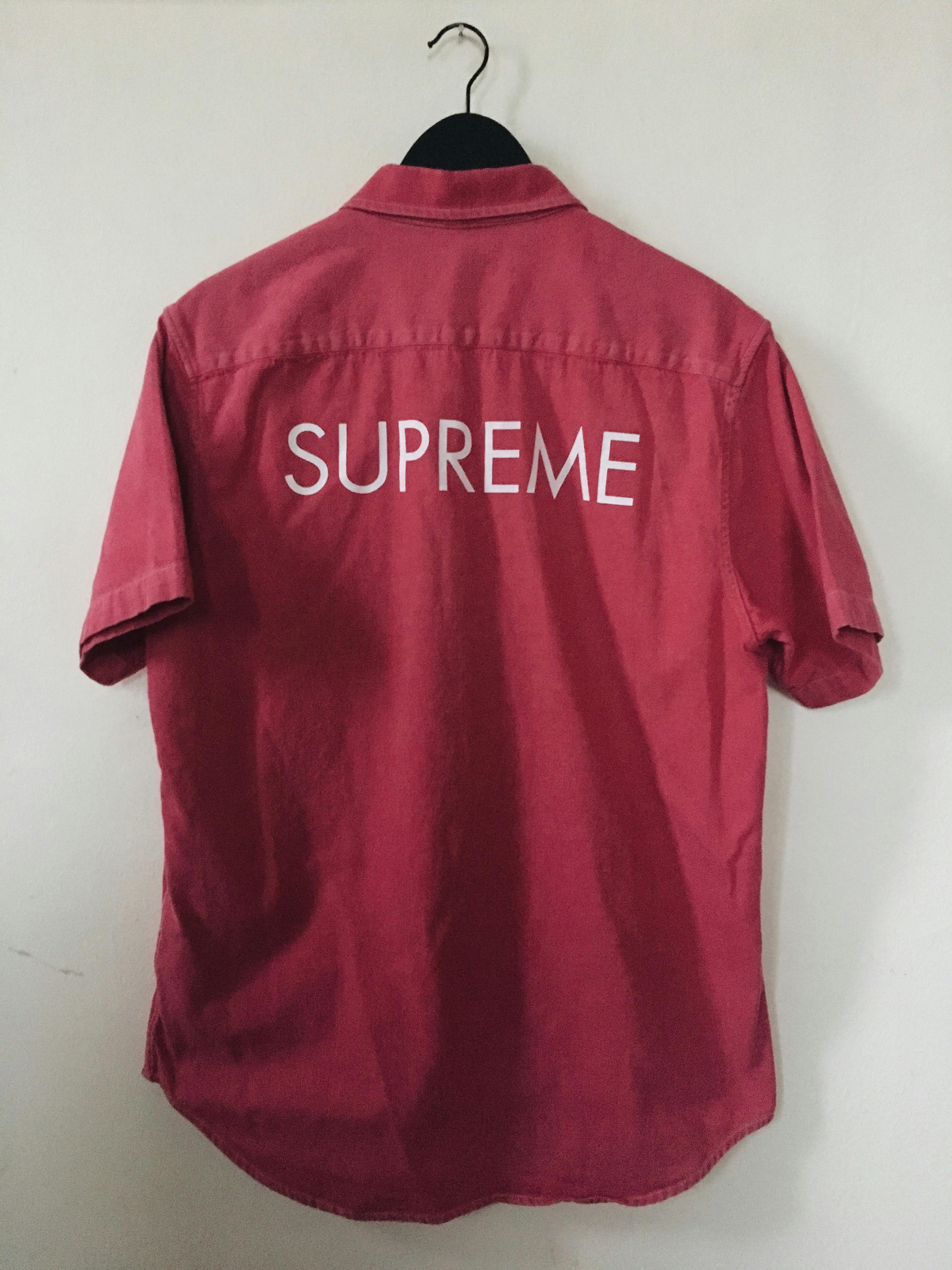 Supreme Denim Short Sleeve Shirt Pink - 2