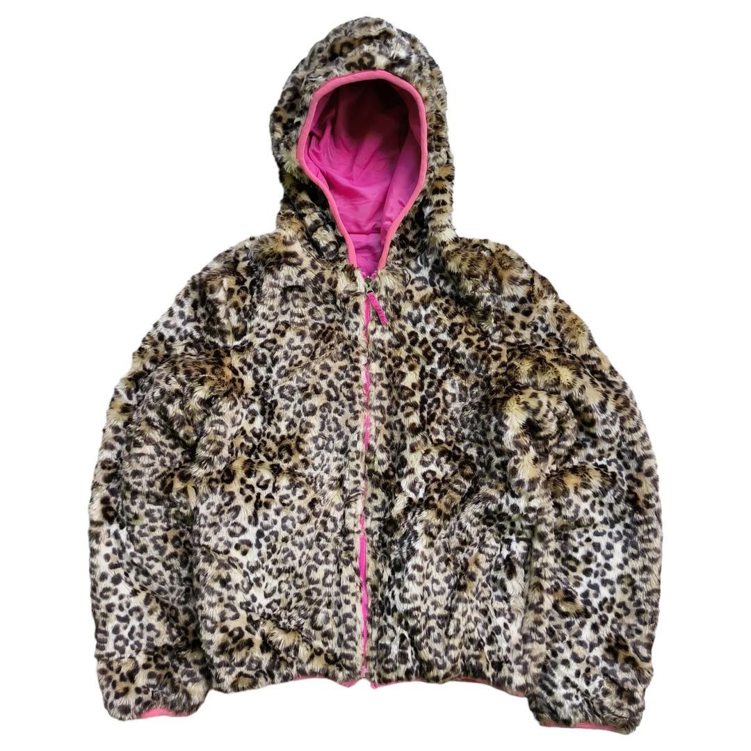 Archival Clothing - Y2K EGOIST Leopard Faux Fur ZipHooded Reversible Jacket - 1