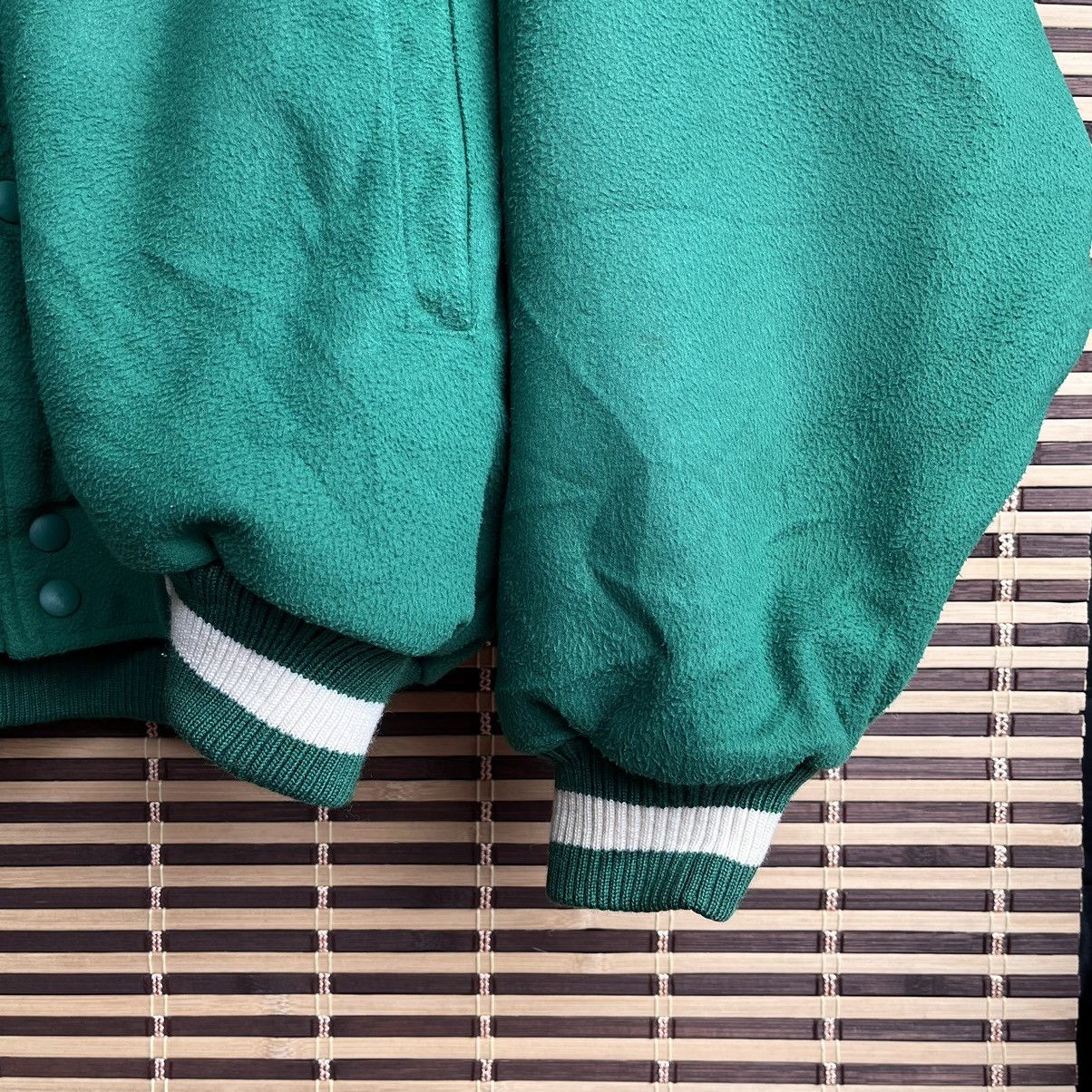 Vintage Adidas Descente Green Varsity Jacket Japan - 8