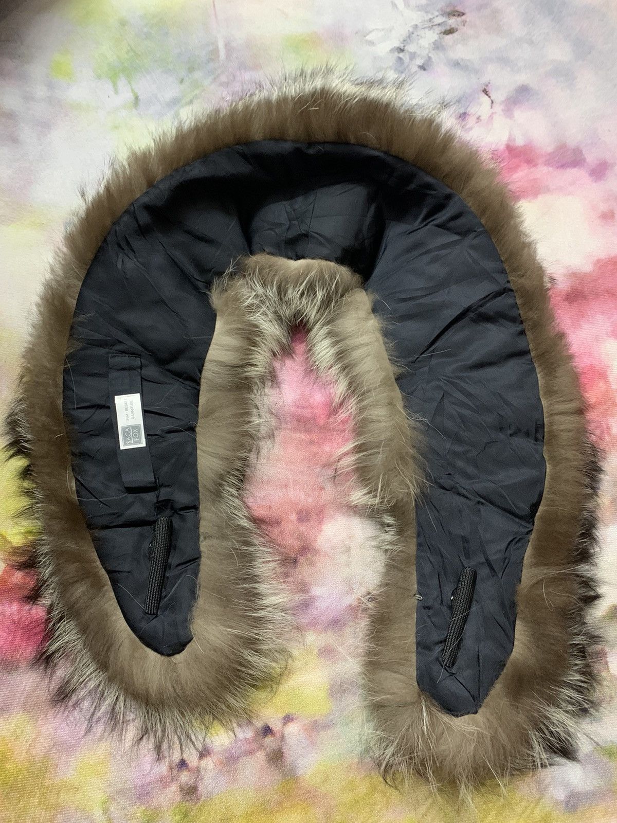 Mink Fur Coat - Luxury Saga Fox Furs Collar Scarf - 5
