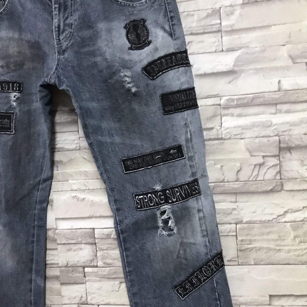 Japanese Brand - IN THE ATTIC Distressed Denim Dirty Patches Jeans - 8