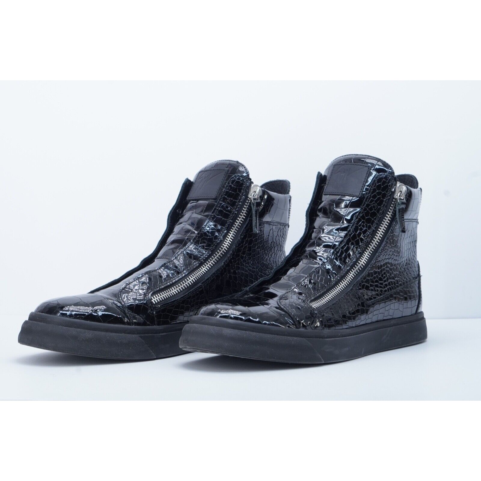 Giuseppe Zanotti Sneaker Black Crocodile Leather Double Zip - 7