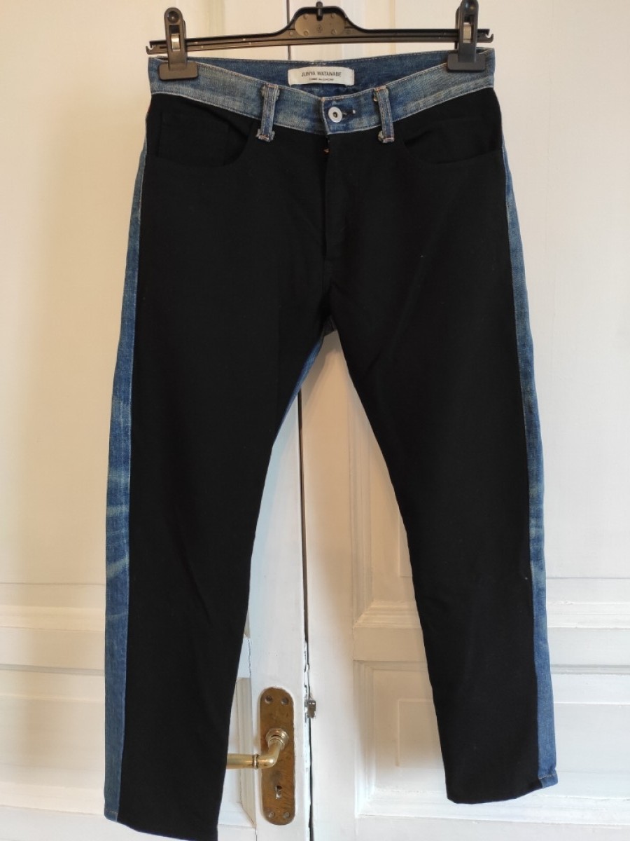 Junya Watanabe - Patchworn criopped wool & denim pants - 3