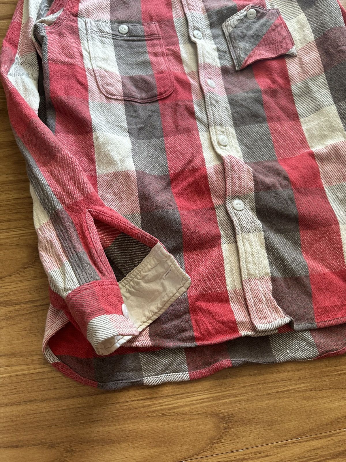 Beams + Japan Heavy Cotton Flip Pocket Collar Plaid Shirt - 7