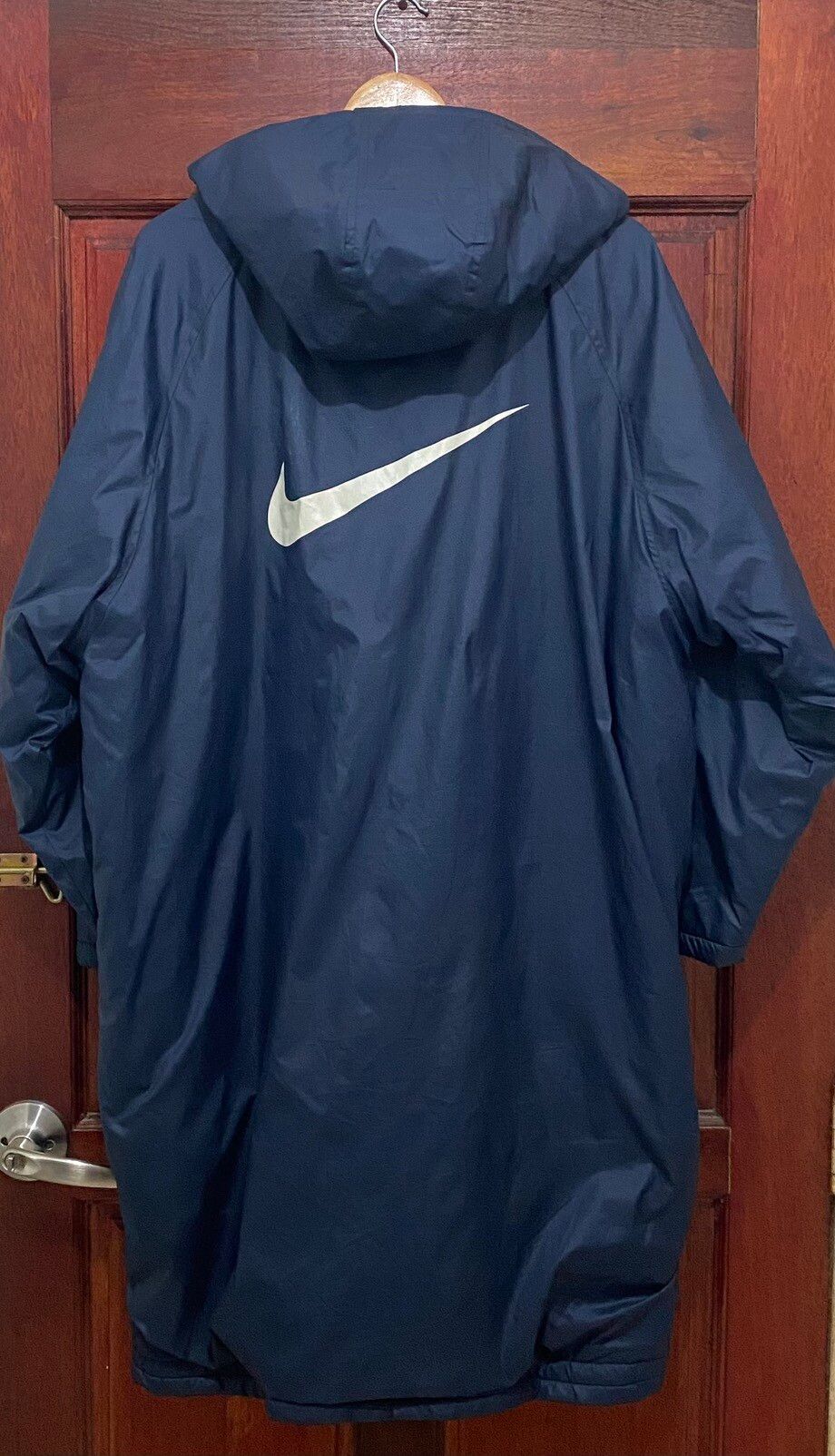 Vintage 90s Nike Big Logo Inner Fleece Long Coat - 4