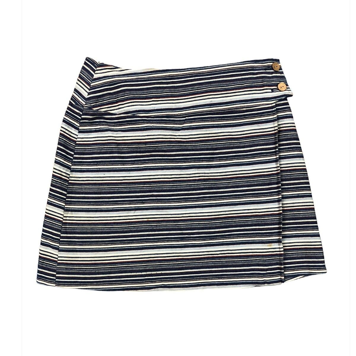 Agnes b. Striped Denim Mini Skirt - 1