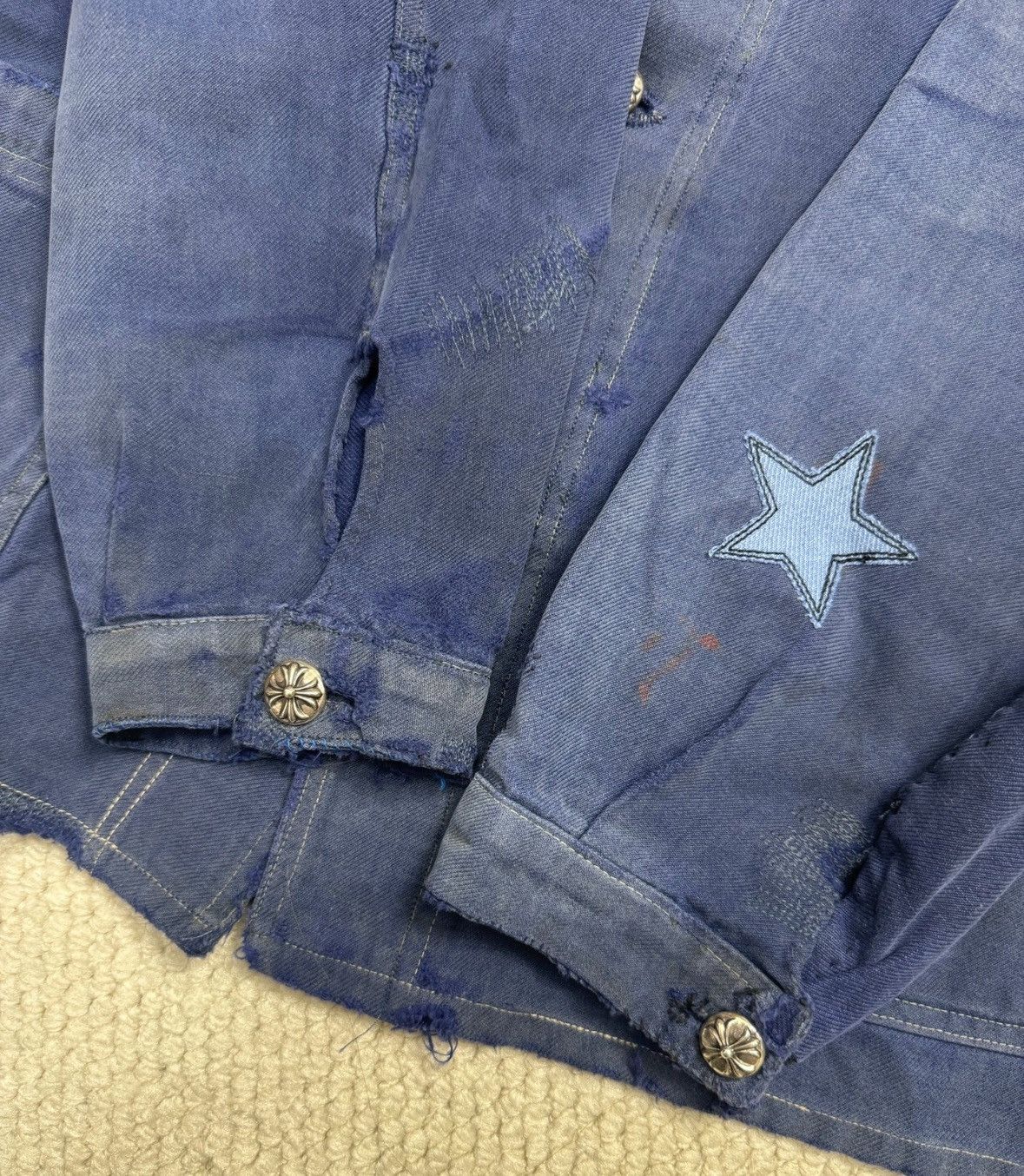 French star patch work jacket - 3