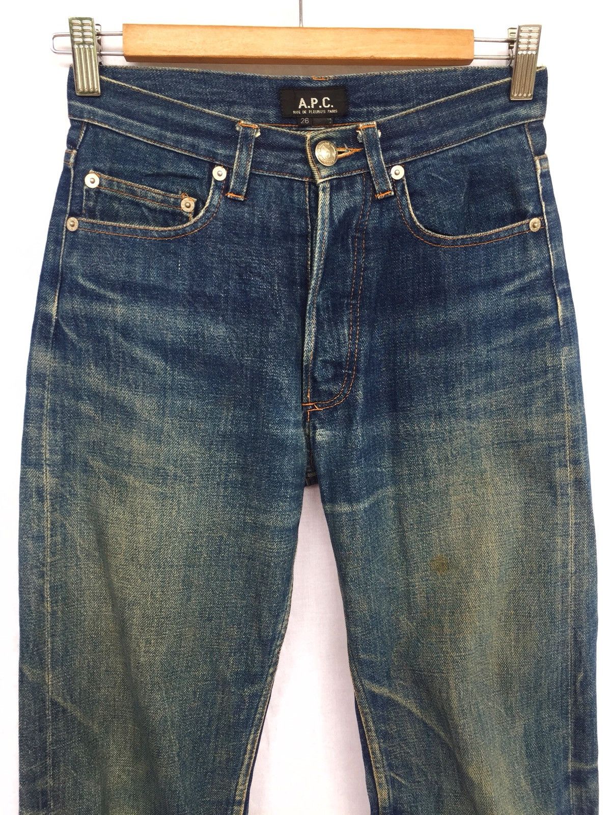 APC Paris Stone Wash Red Selvage Distressed Denim - 2