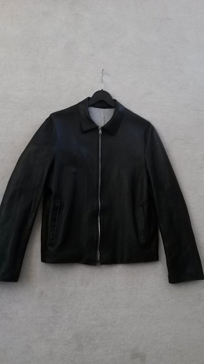 Black Unstructured Laser Cut Leather Jacket S M - 2
