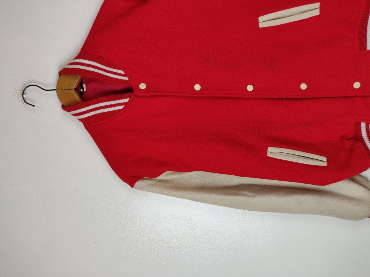Varsity Jacket - Plain Wool Streetwear Outerwear - 4
