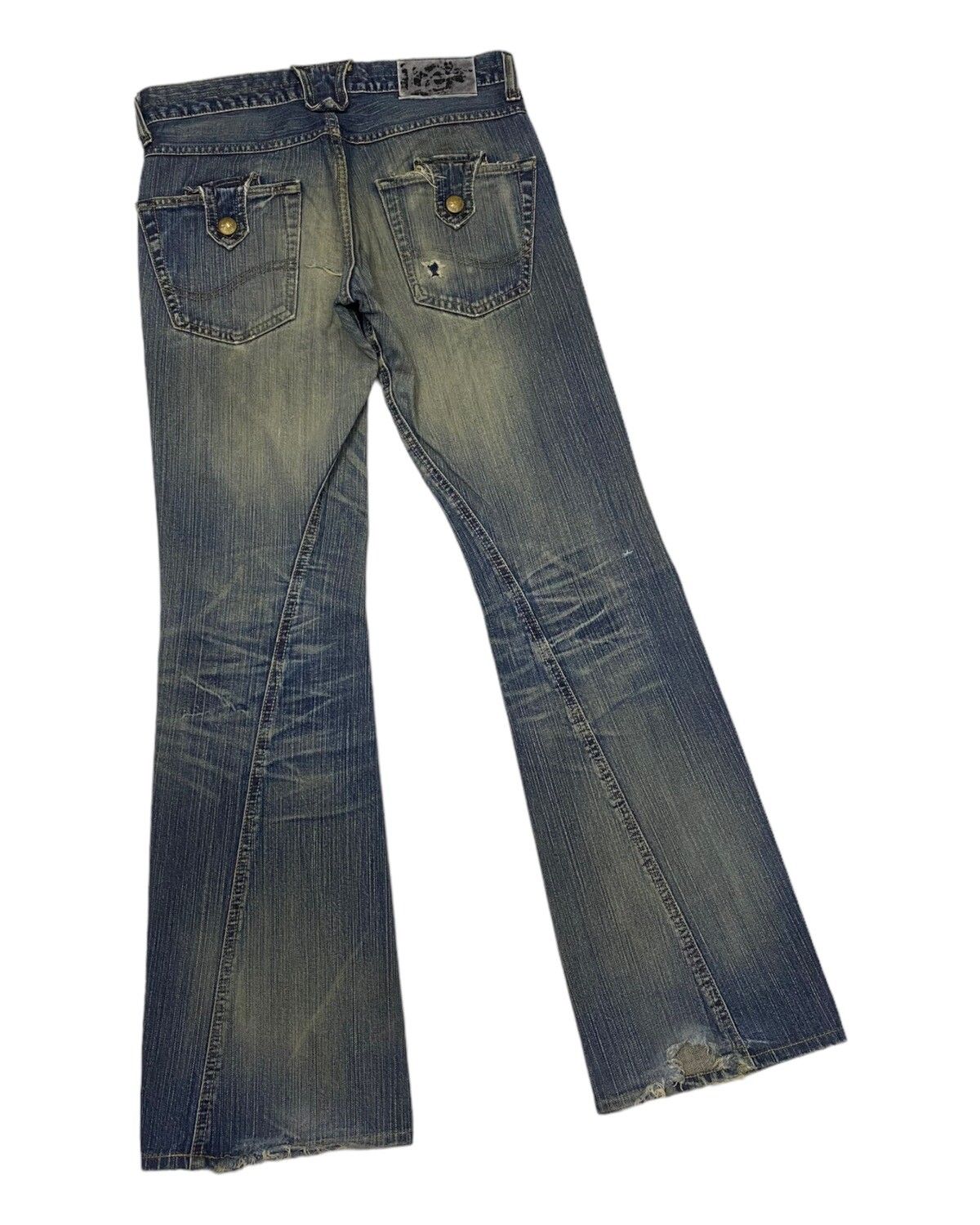 🔥LEE FLARE TWISTED DISTRESSED DENIM JEANS BOOTCUT FLARED - 4