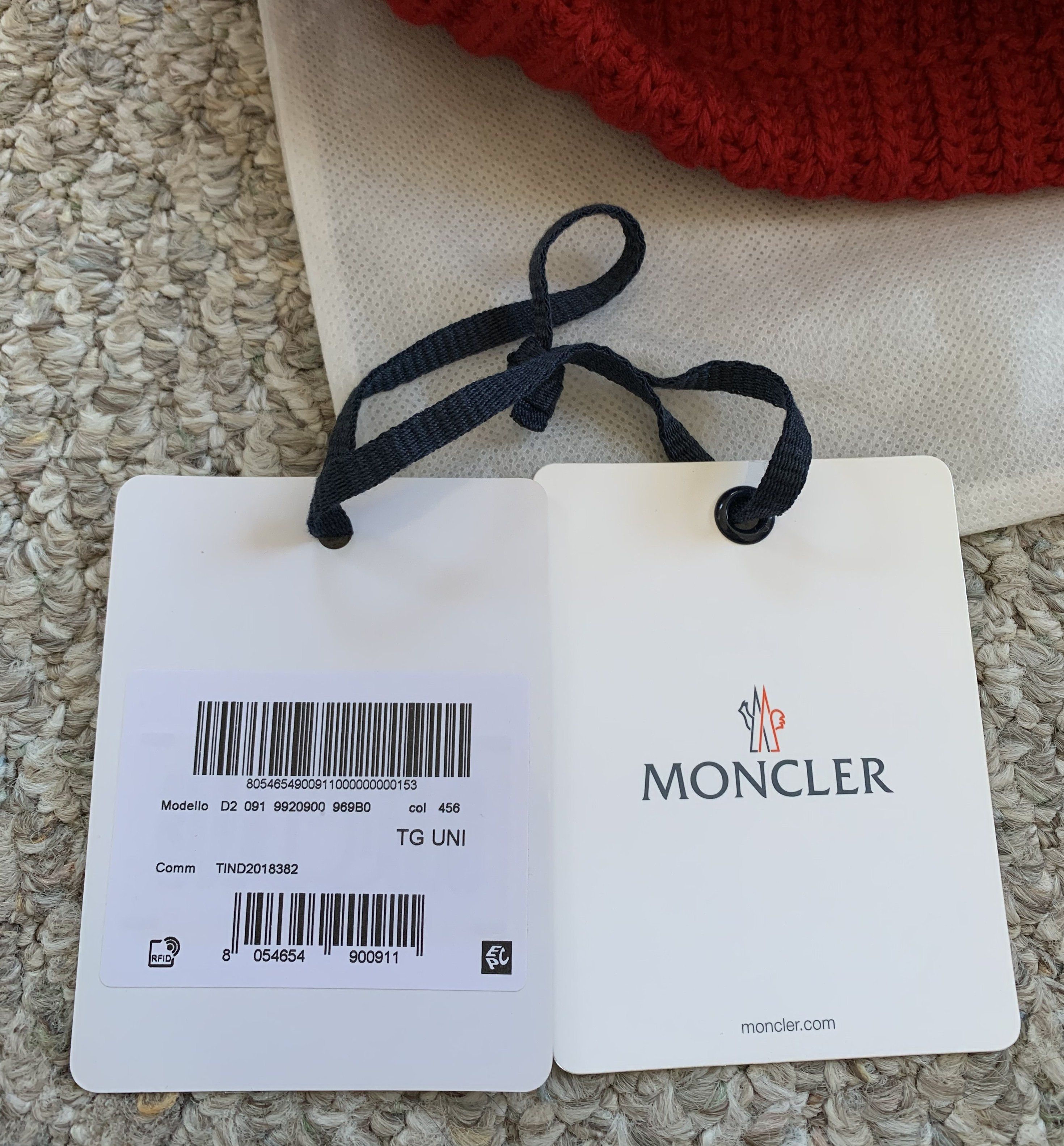 Moncler Oversized Logo Beanie Hat + Bag - 9