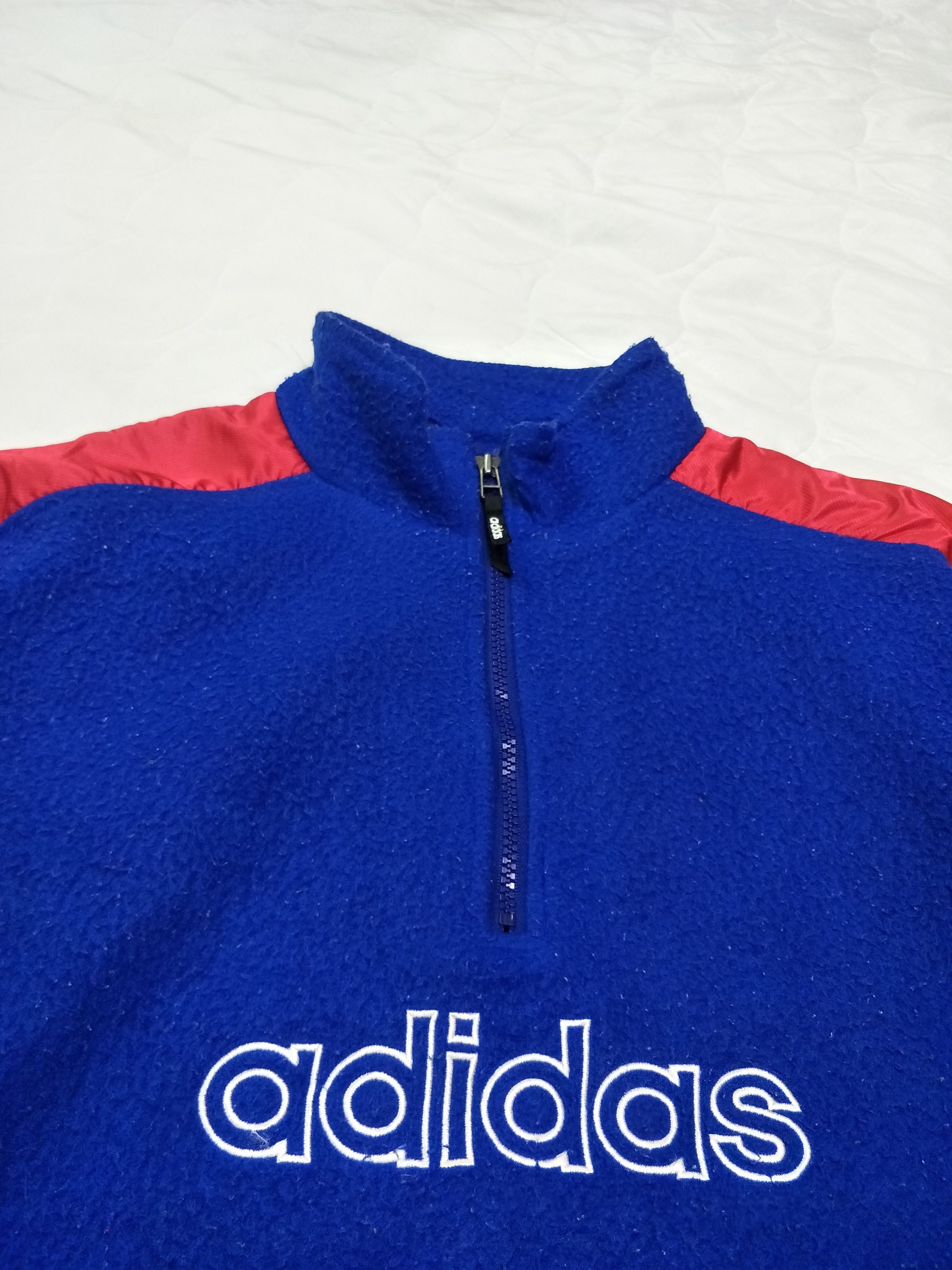 Vintage Adidas Fleece Jumper Colour Block - 3