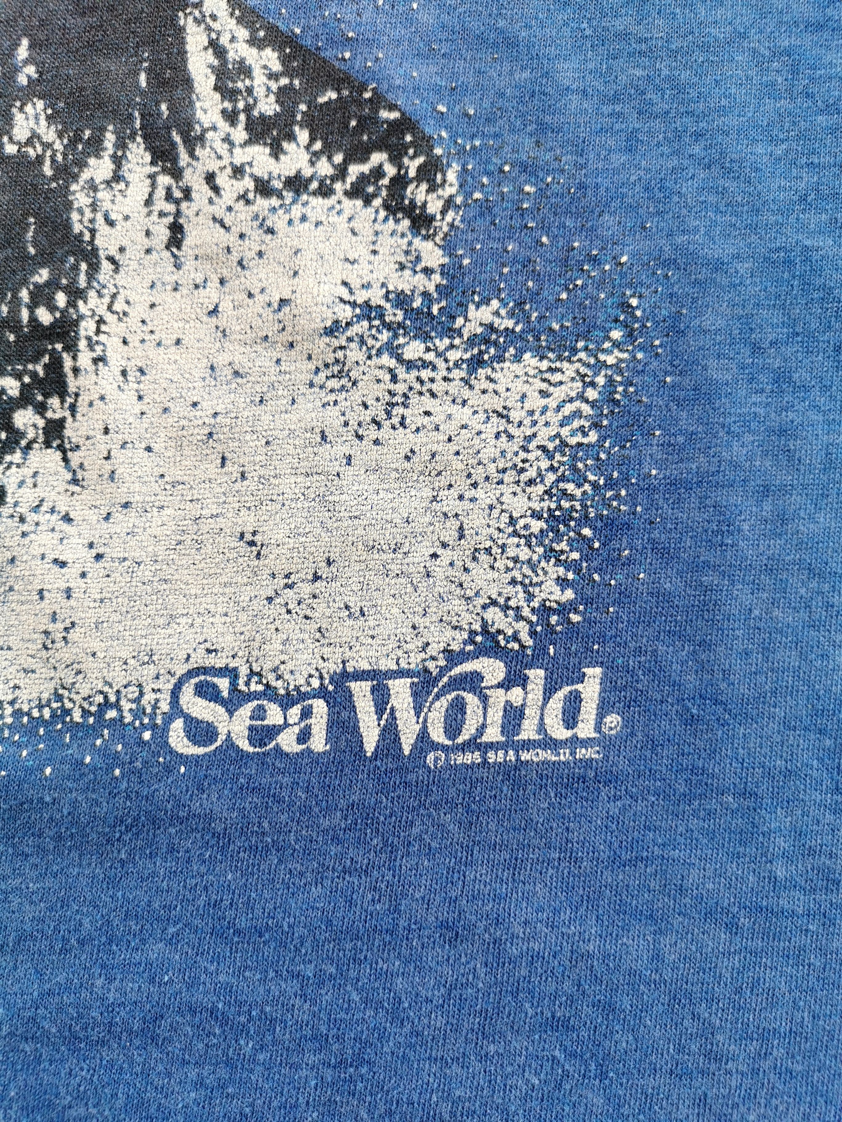 1985 Vintage Sea World Orca Whales Tees Stedman Tag - 2