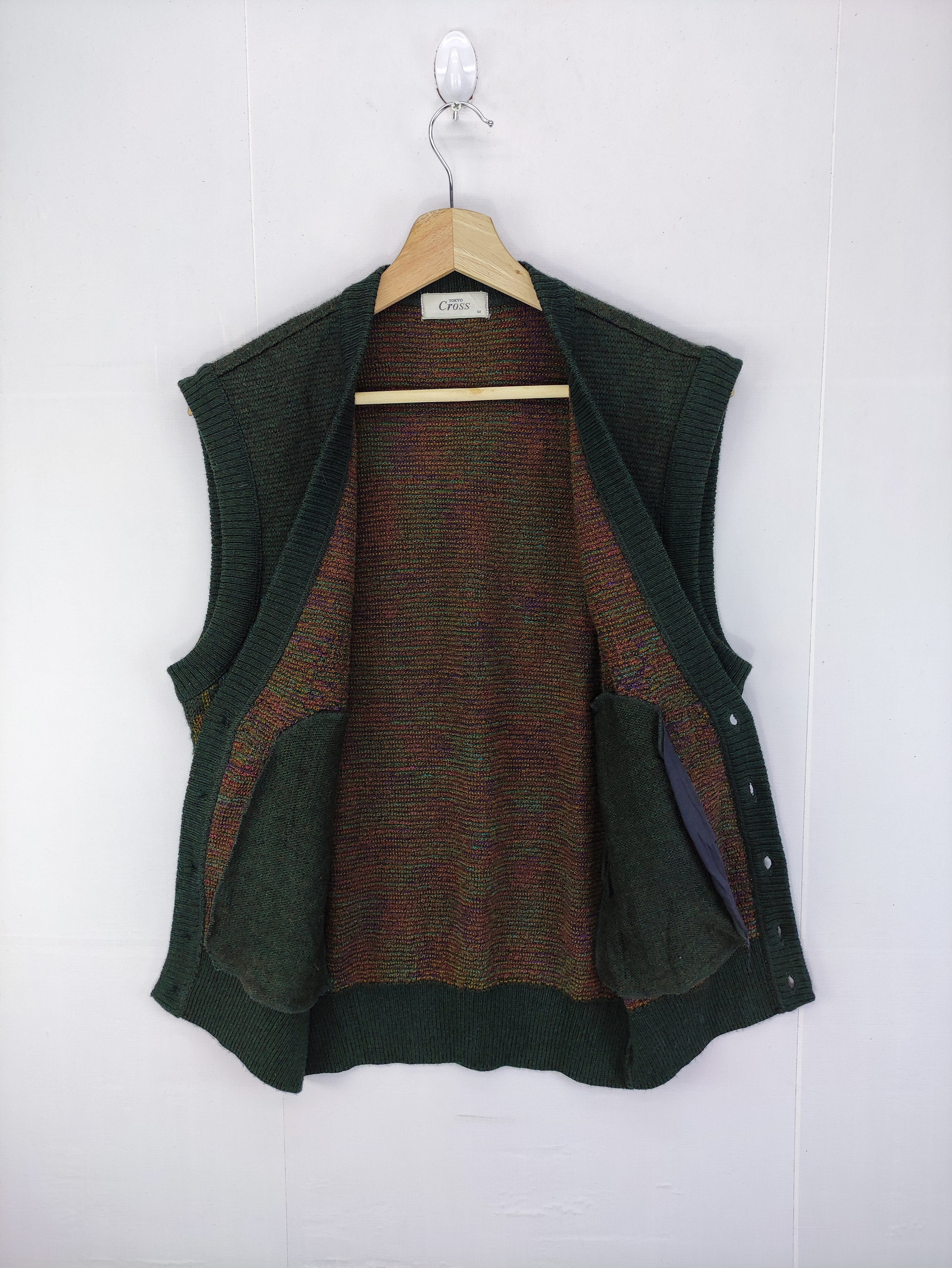 Vintage Cardigan Knit Vest By Cross - 3