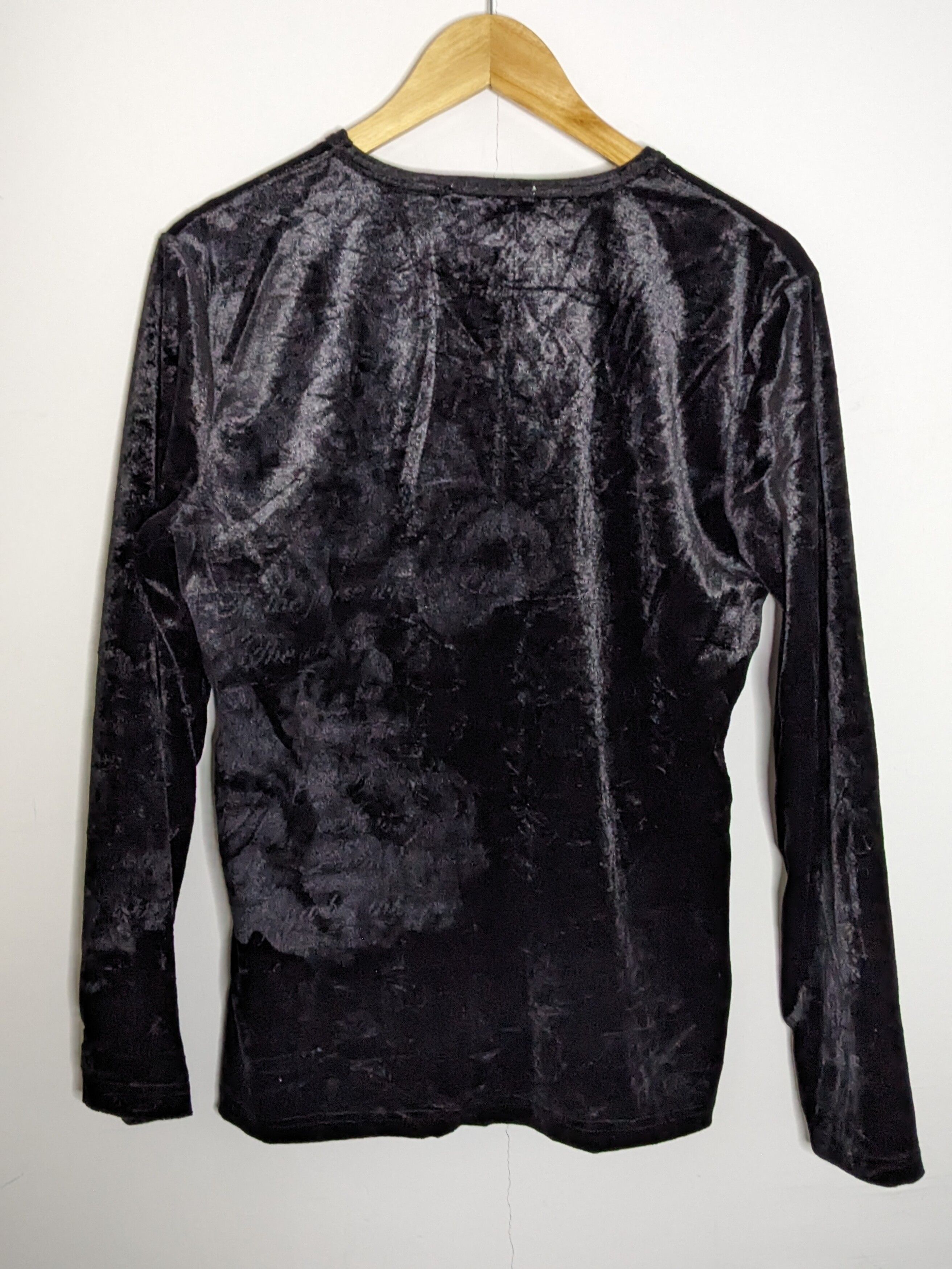 Japanese Brand - Semantic Design Black Velvet Womens Shirt - 2