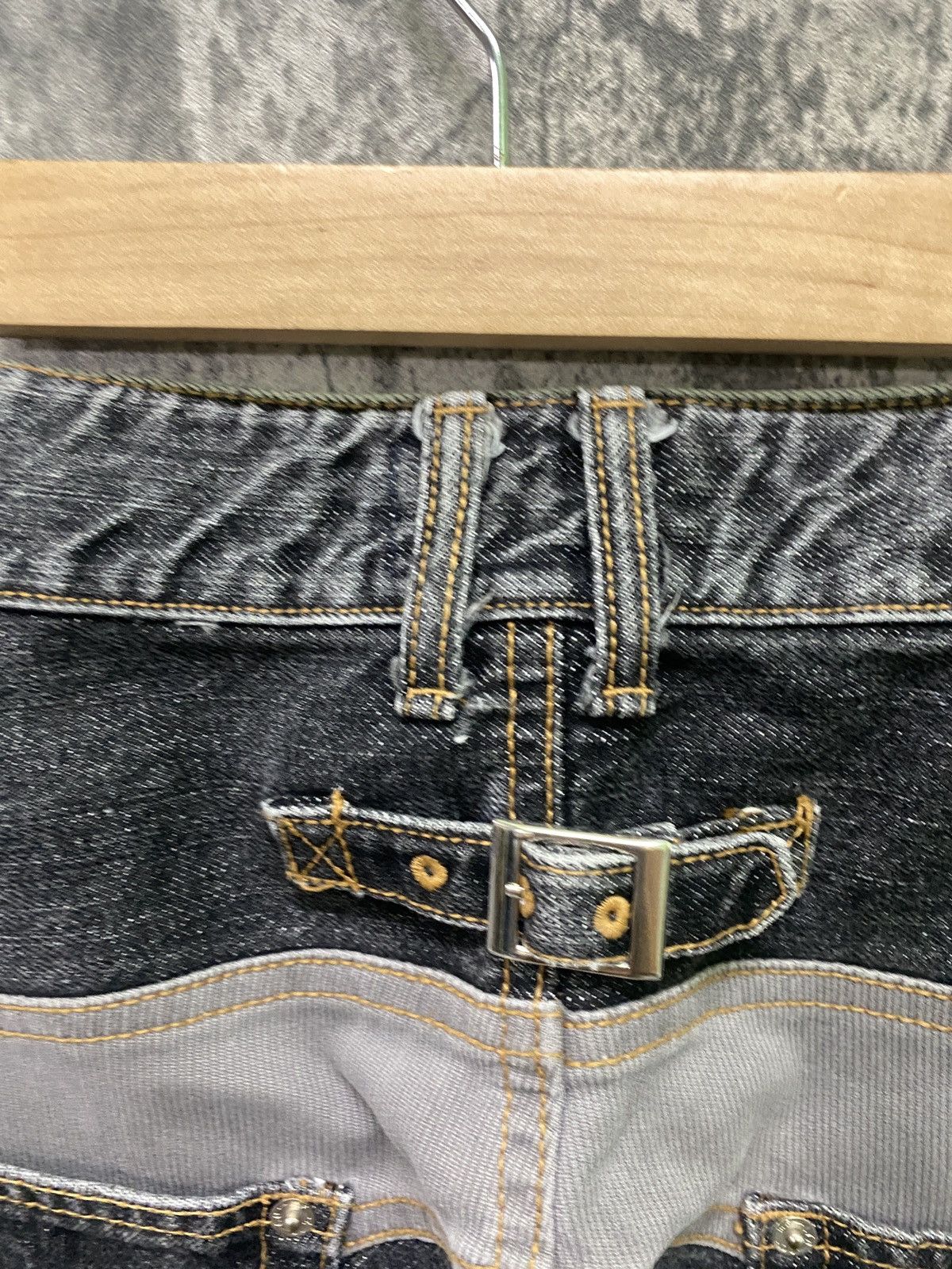 Designer - BETHPLACE Reconstructed Jean and Corduroy Buckle Denim - 17