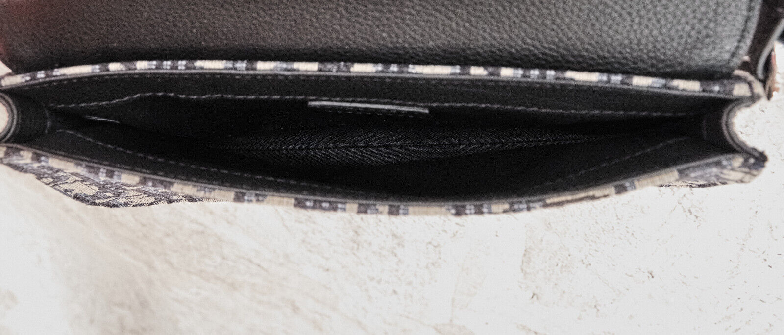 DIOR OBLIQUE CANVAS & LEATHER SADDLE POUCH CROSSBODY BAG - 18