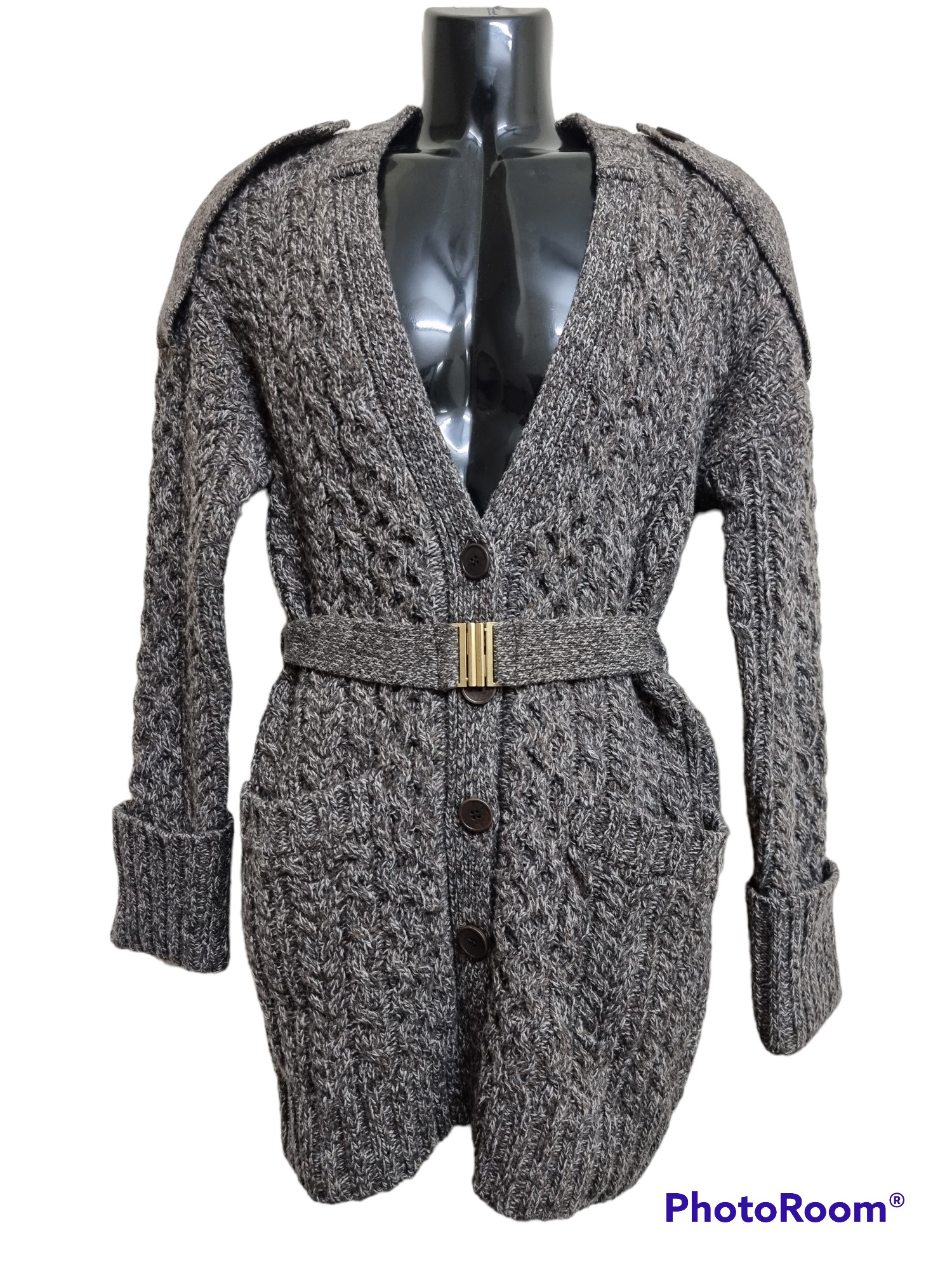 Marc Jacobs heavy wool runway cable knit cardigan - 1