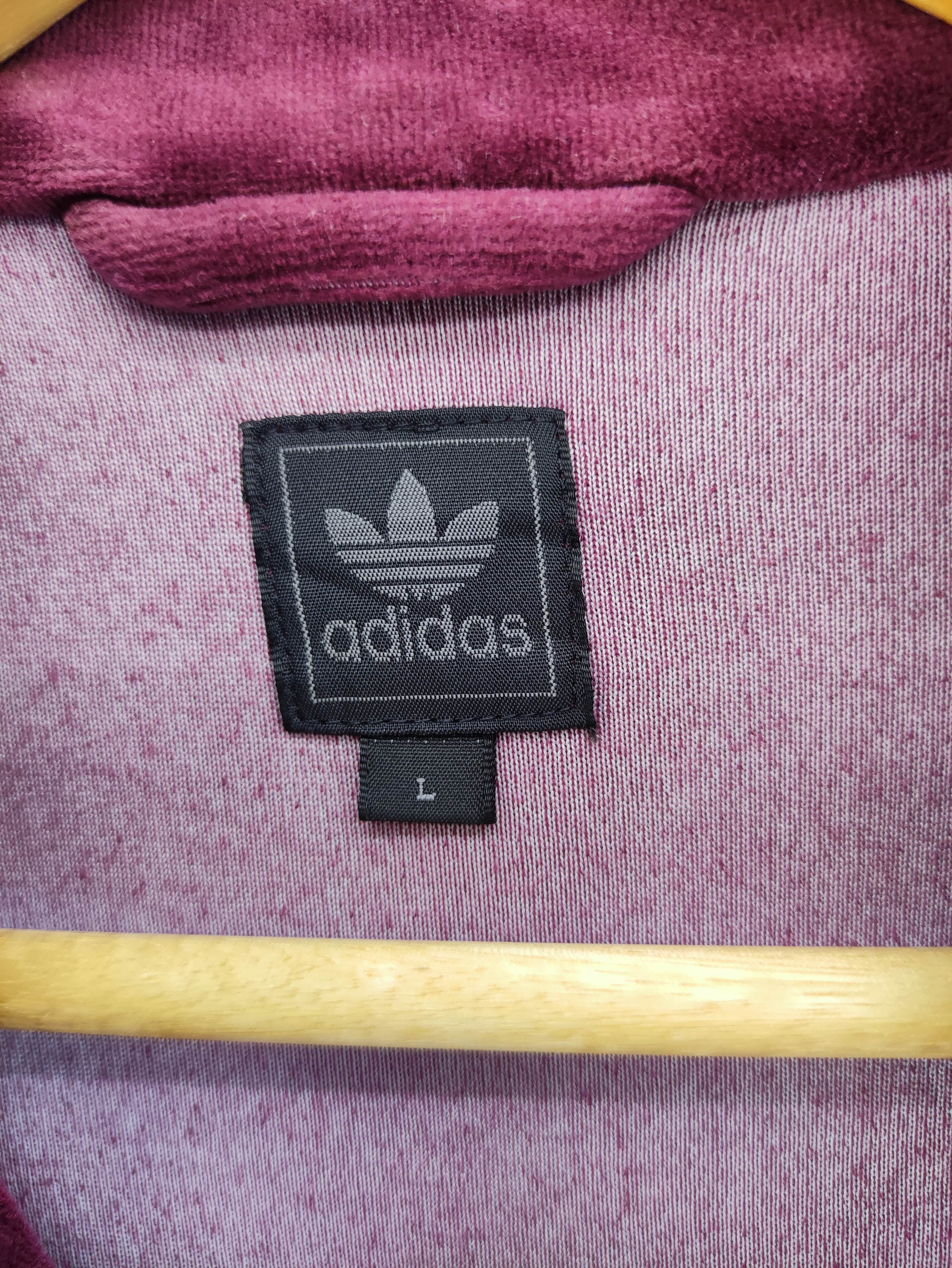 Adidas Velvet Sweater Zipper 3 Striped On Sleeve - 4