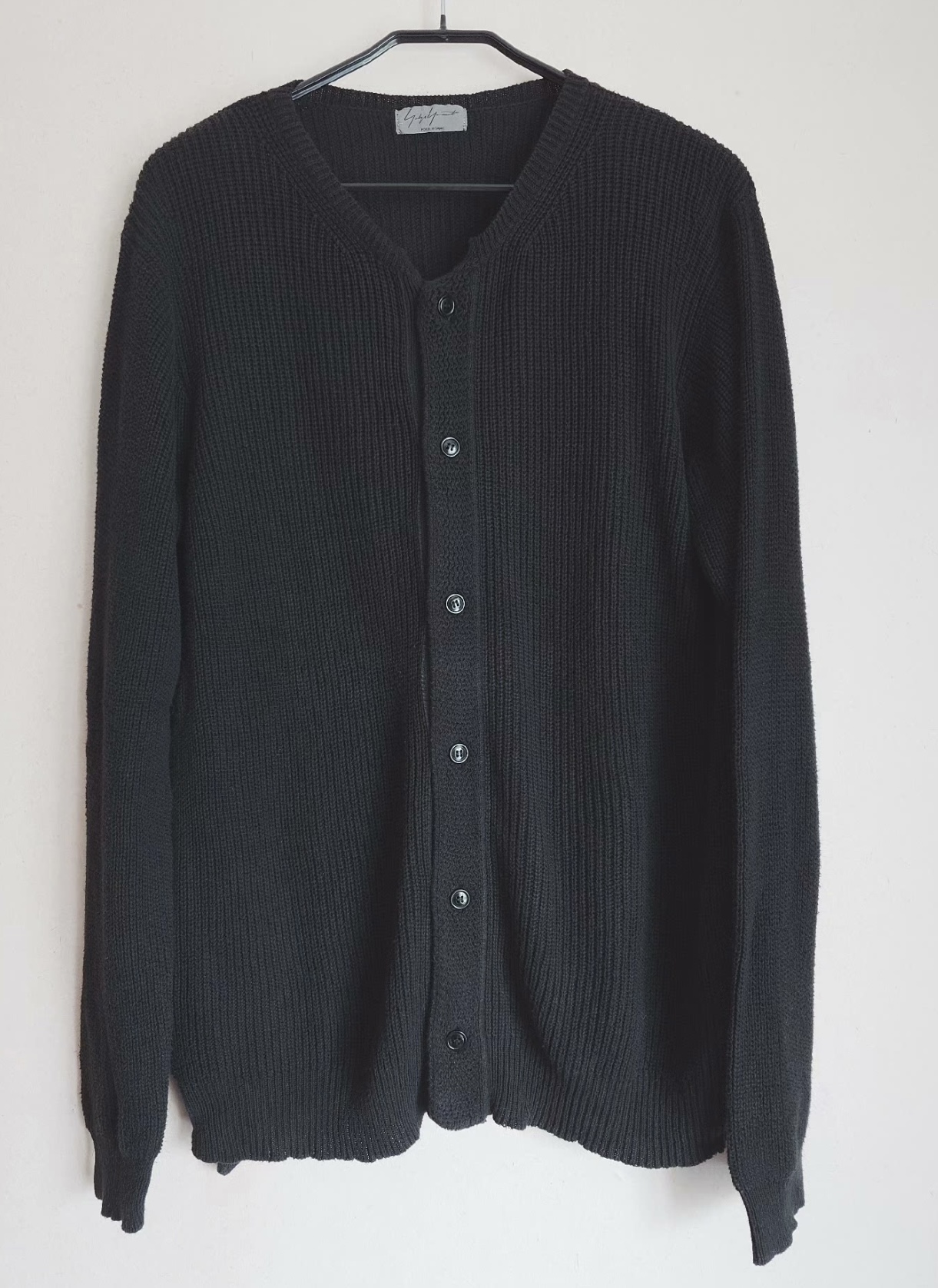 yohji yamamoto Yamamoto Yohji main line black cotton knitted sweater cardigan - 1