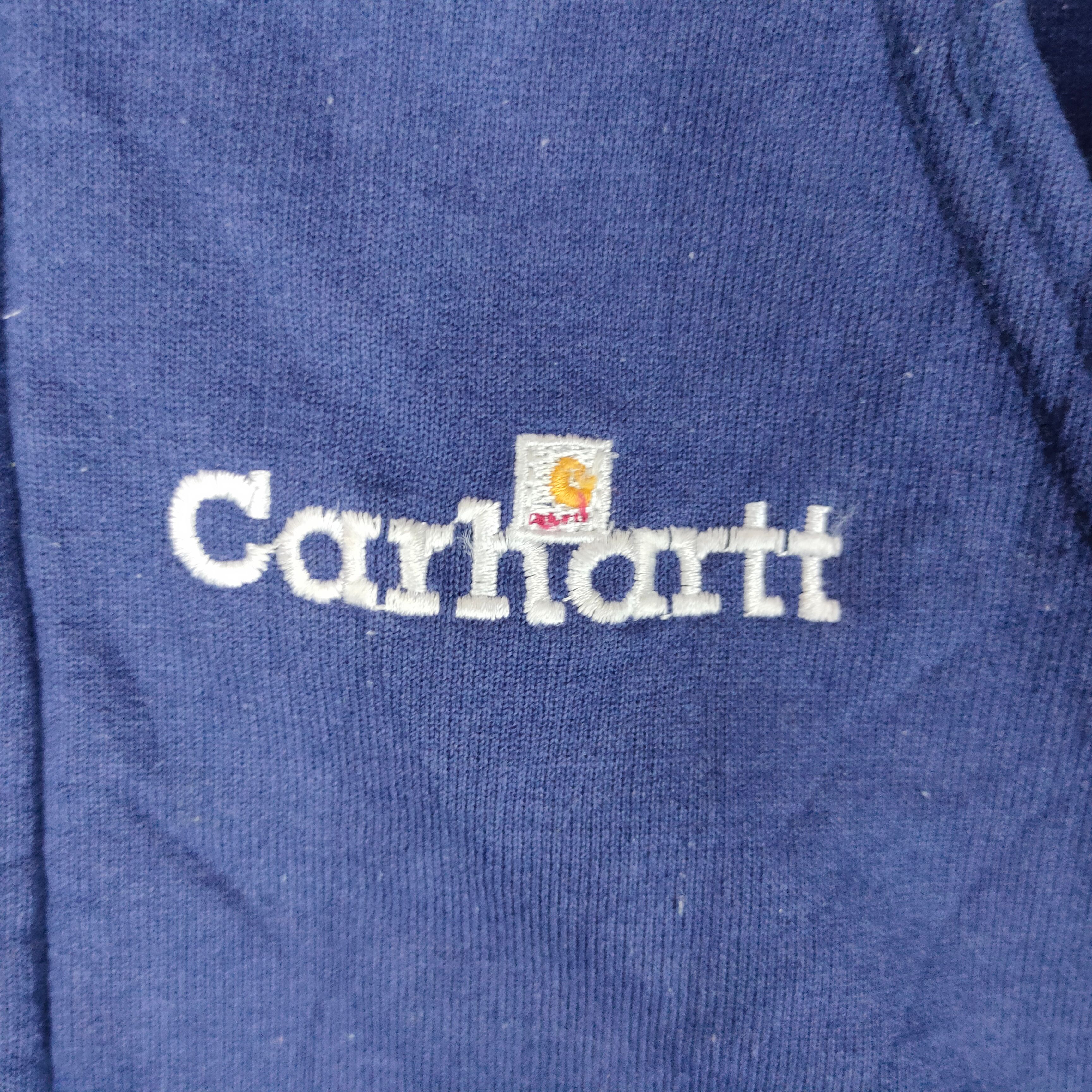 Vintage CARHARTT Embroidery Spellout Heavy L Size Hoodie - 2