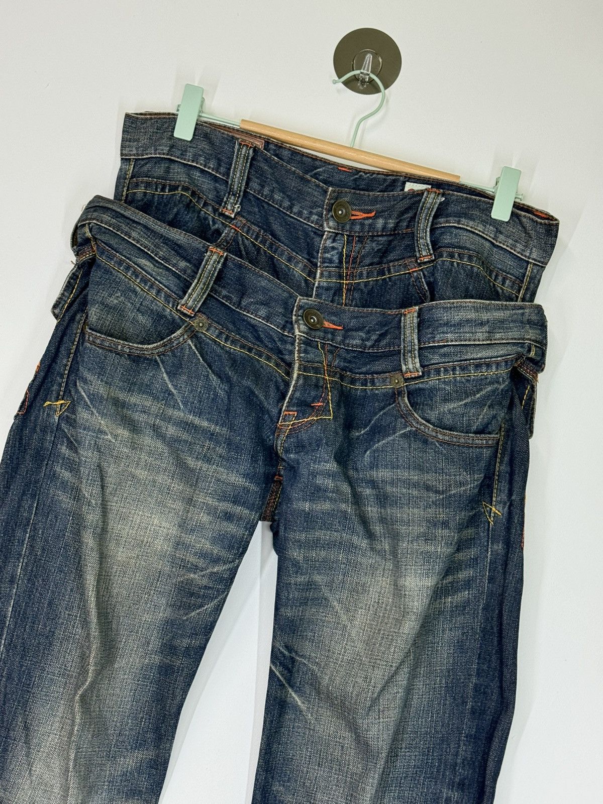 Distressed Doube Waist Junya Watanabe Denim Jeans - 5