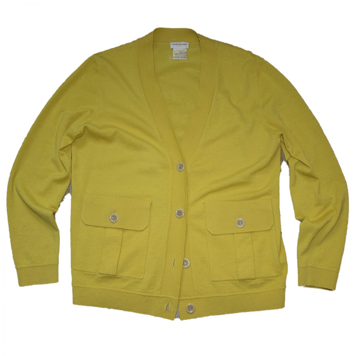 Yellow Cardigan with 3D pockets - 2