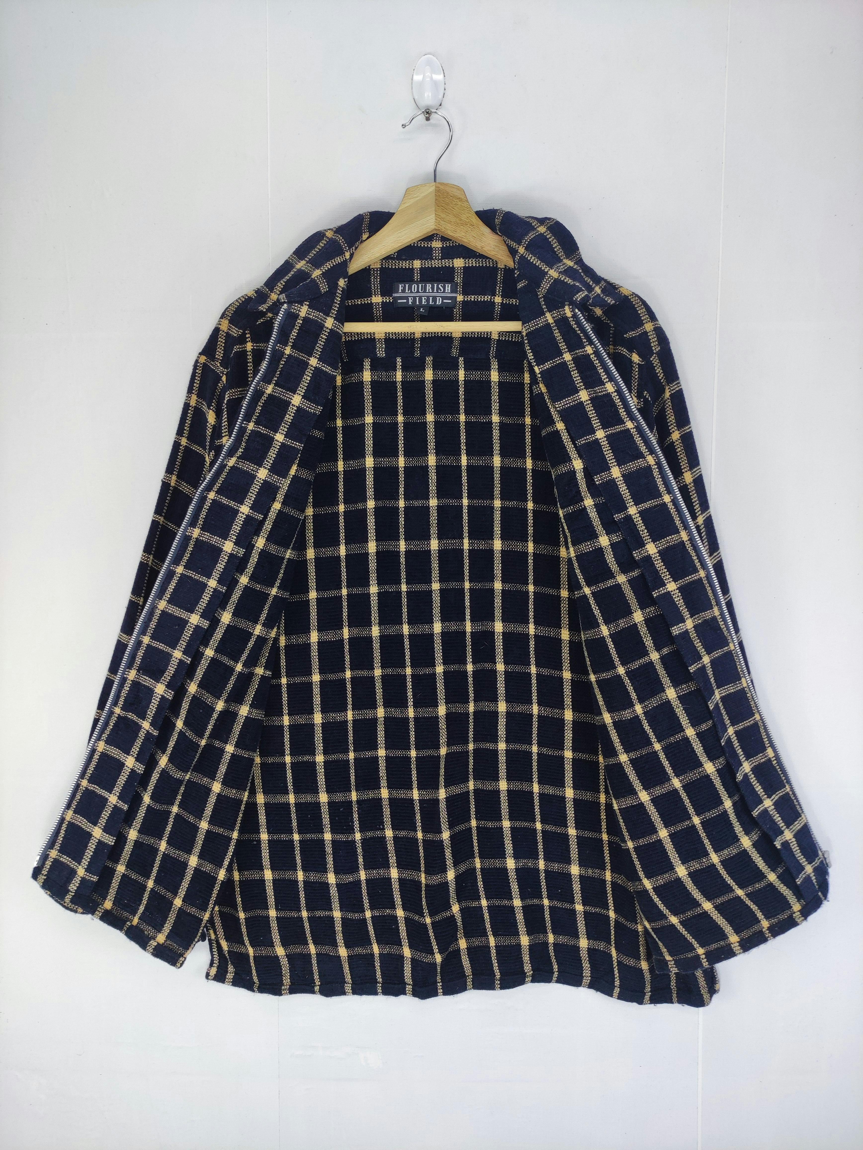 Vintage Flourish Field Jacket Checkered Zipper - 4