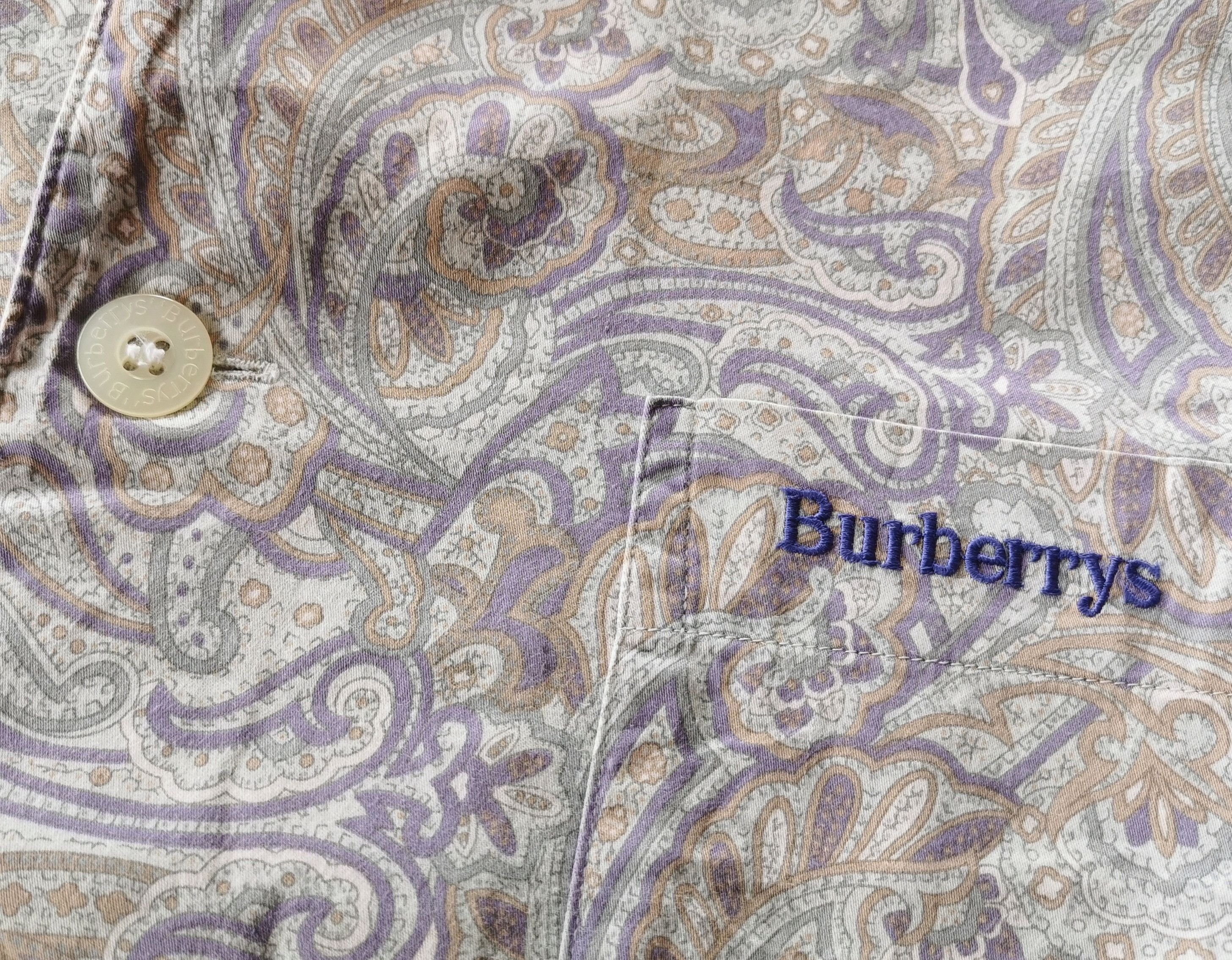 Vintage Burberrys Paisley Button Shirts Burberry - 4