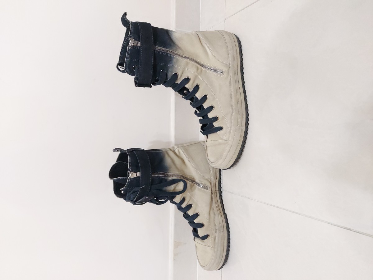 Gradient Ombre Scamosciato Strap Buckle Sneakers - 4