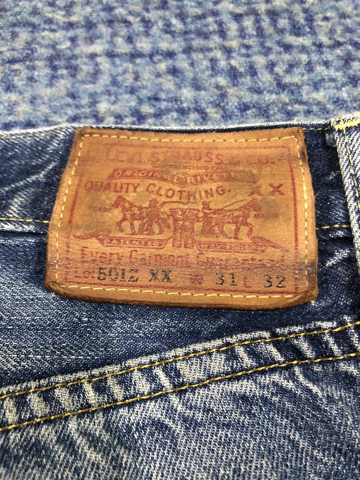 Vintage 90’s Trashed Levis 501Z XX Big E Selvedge Denim - 10