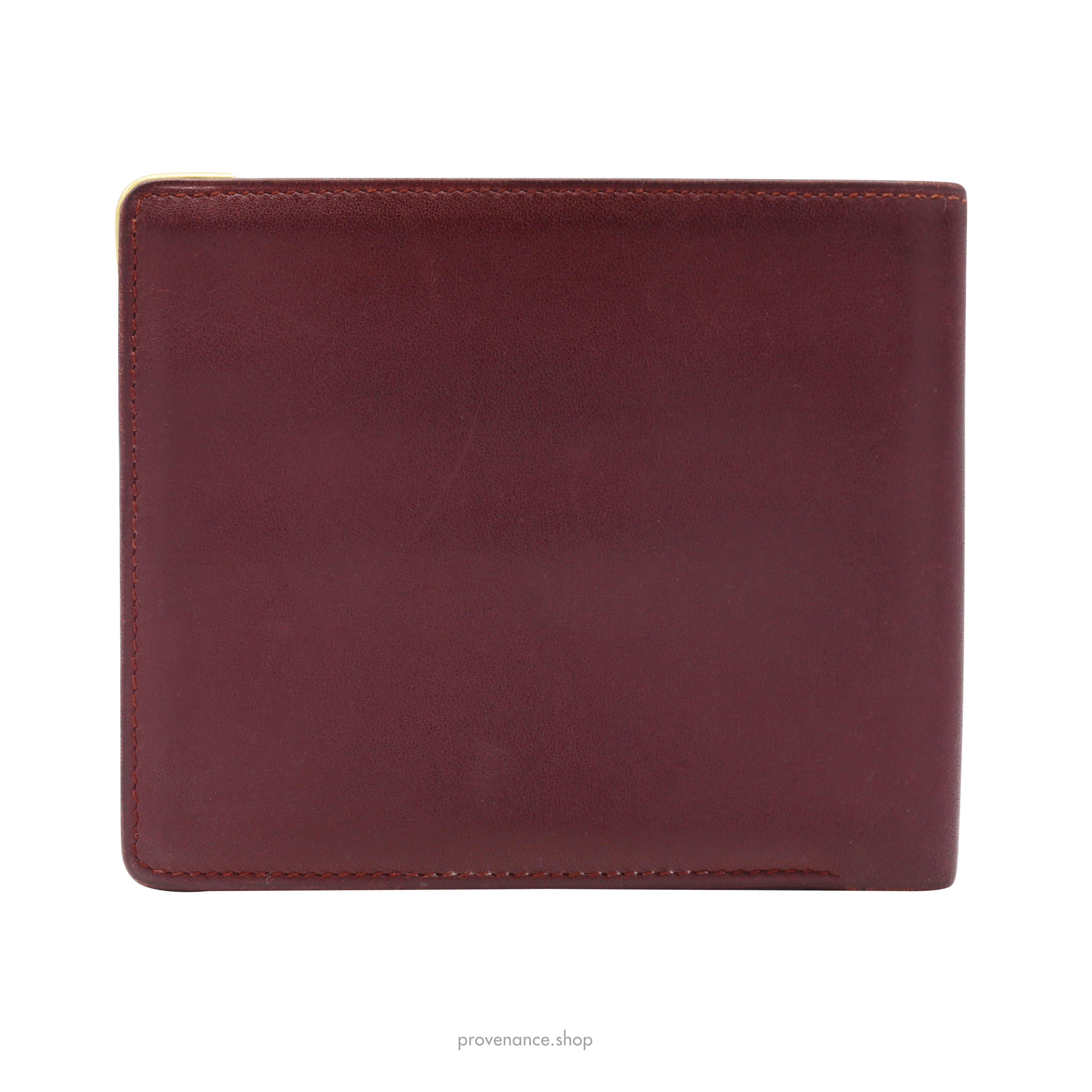 Bifold Wallet - Burgundy Calfskin Leather - 2