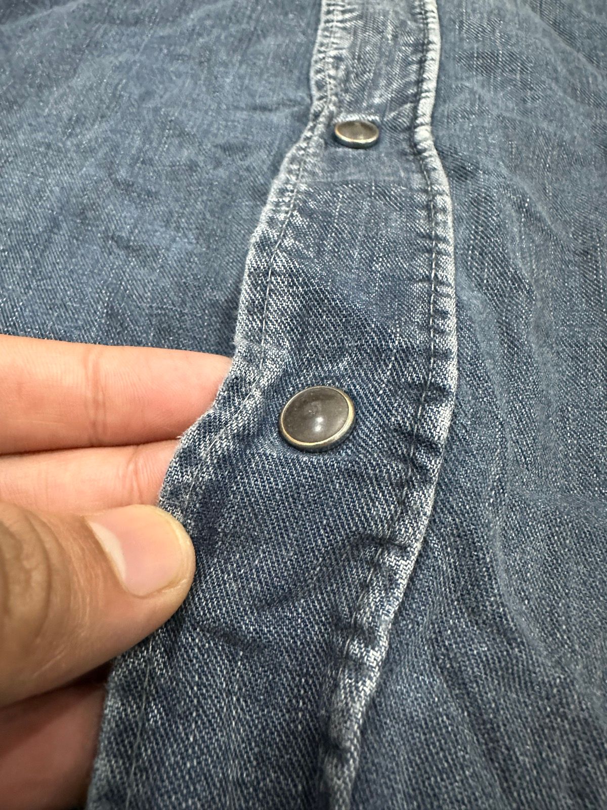 45rpm Japan Western Denim Wash Button Up Shirt - 4