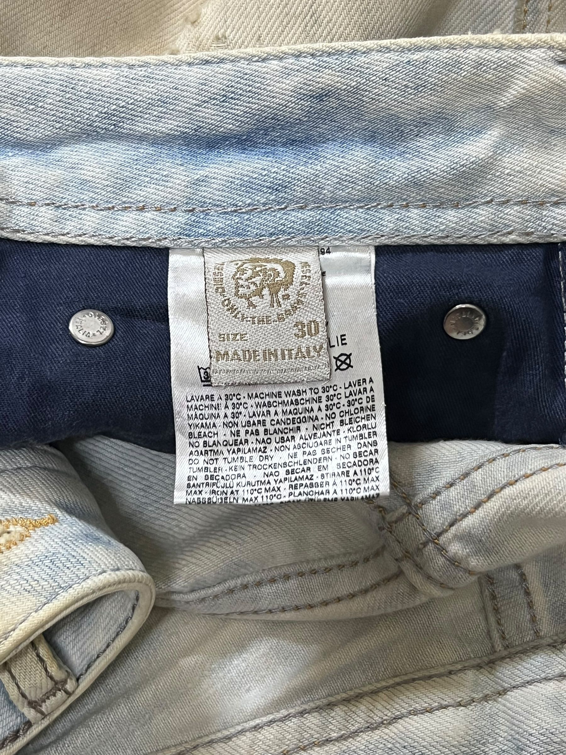 Vintage Diesel Blue Mud Wash Distressed Flared Jeans - 9
