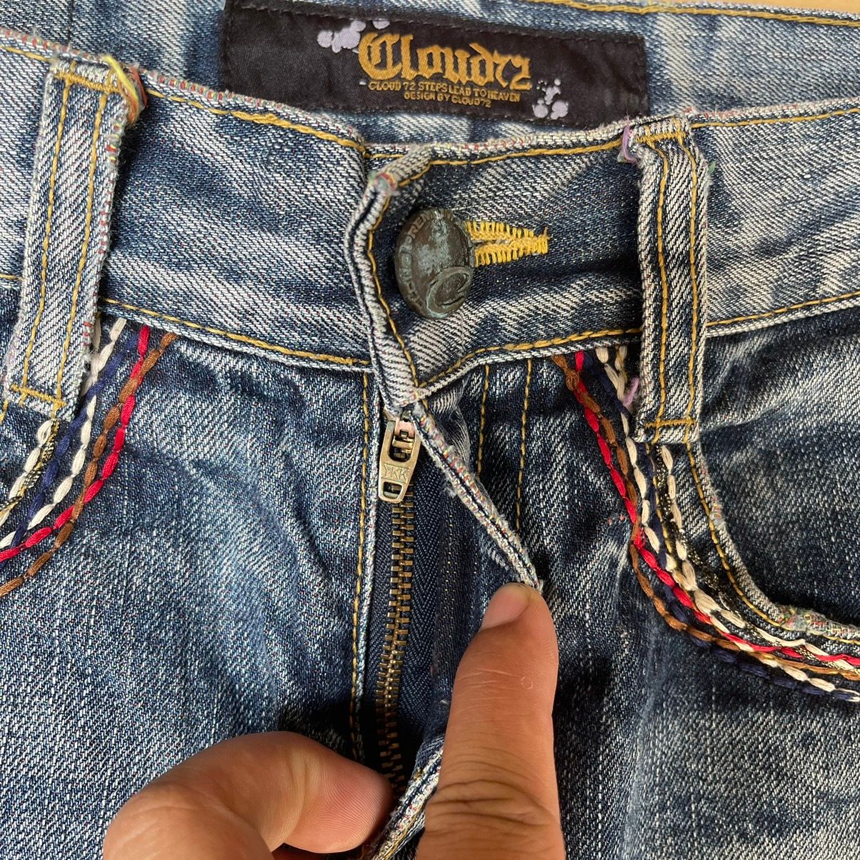 ✅BINDING NOW✅ Japanese Cloud72 Skull Jeans Disteressed Rare - 7