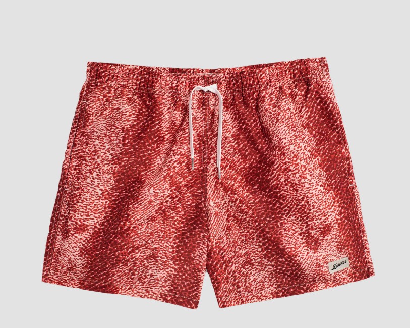 BNWT SS23 BATHER RED PAINTED MOSS SWIM SHORTS M - 1