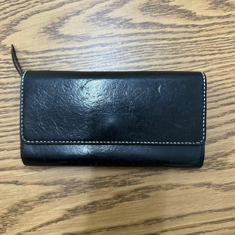 Japanese Brand - Vintage Artisan Leather Wallet w/ Riri Zip & HATO - 1