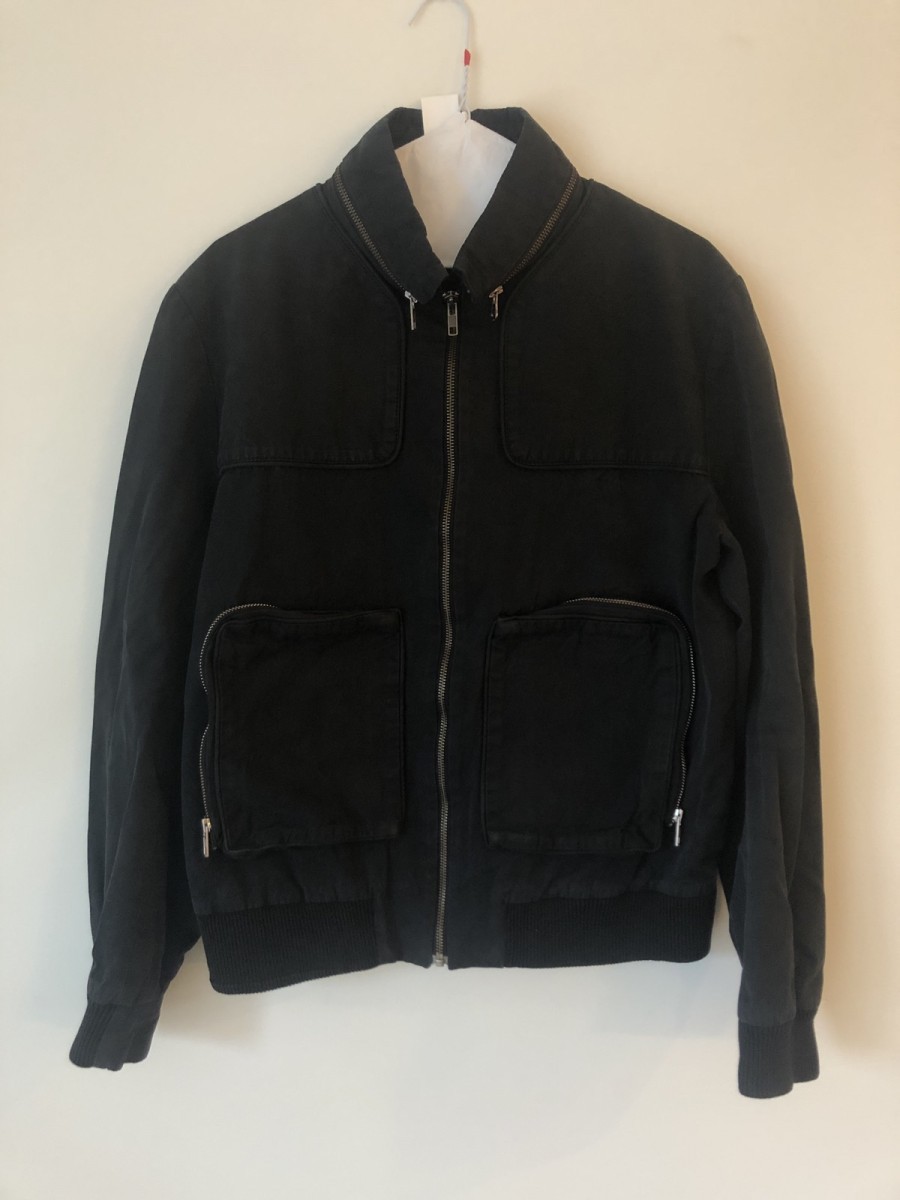 Veronique Branquinho - Black biker type cotton jacket zip collar - 1