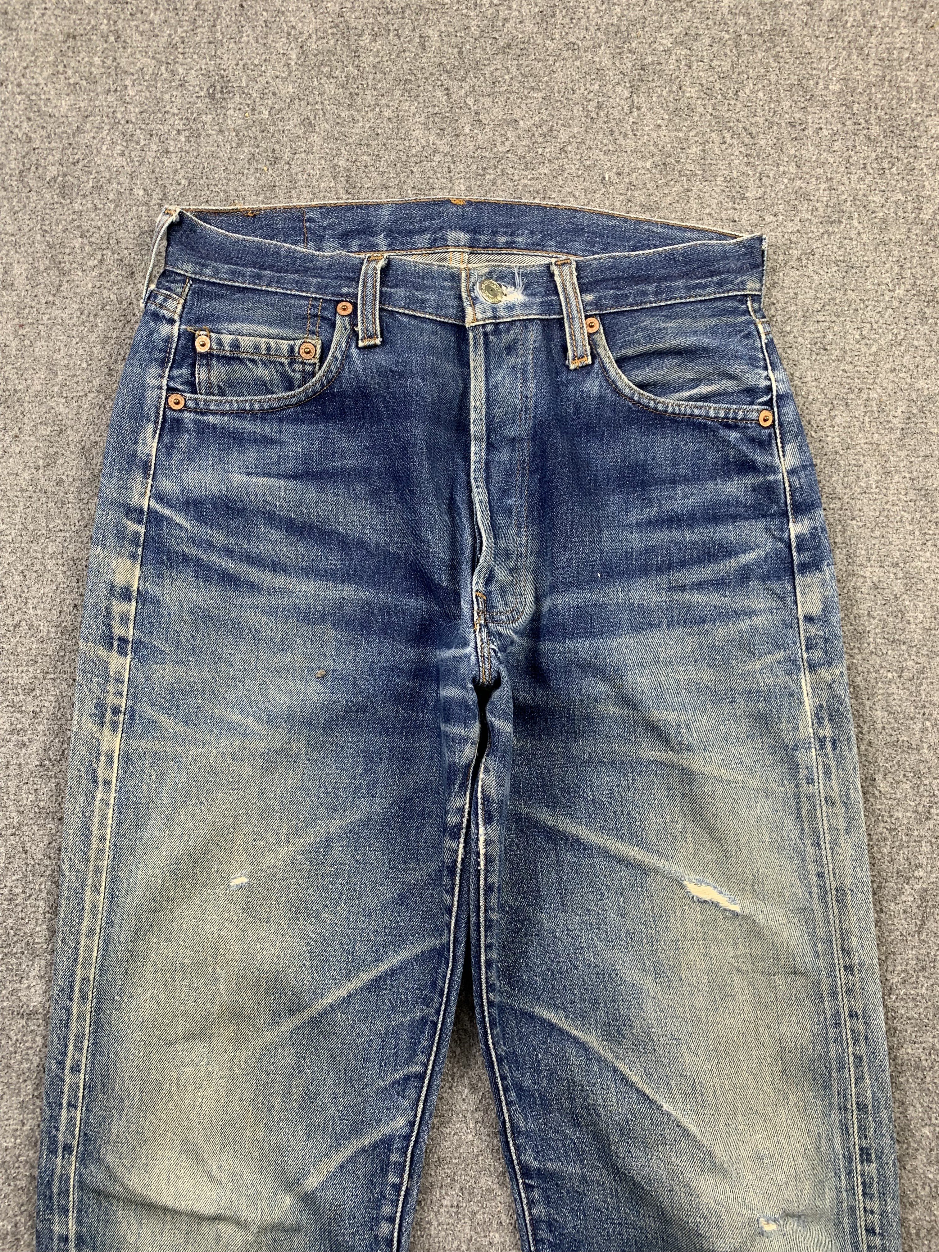 Vintage - Vintage LVC 90s Levis 501 Big E Selvedge Faded Blue Jeans - 4
