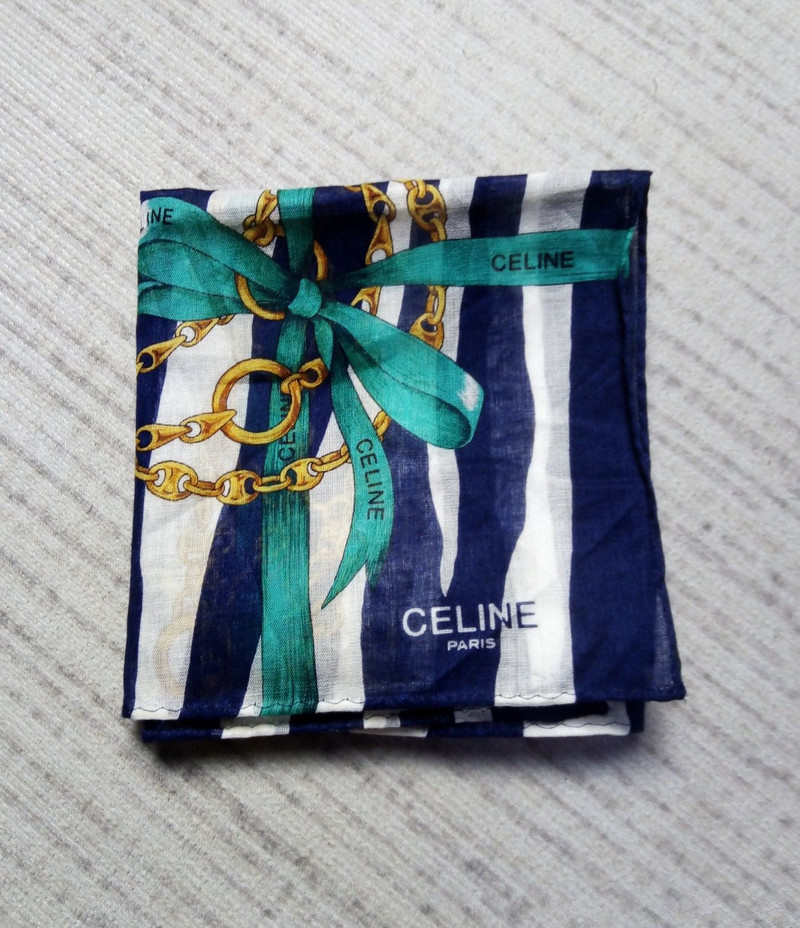 Celine gold chain abd ribbon medium mini scarf neckerchief - 1