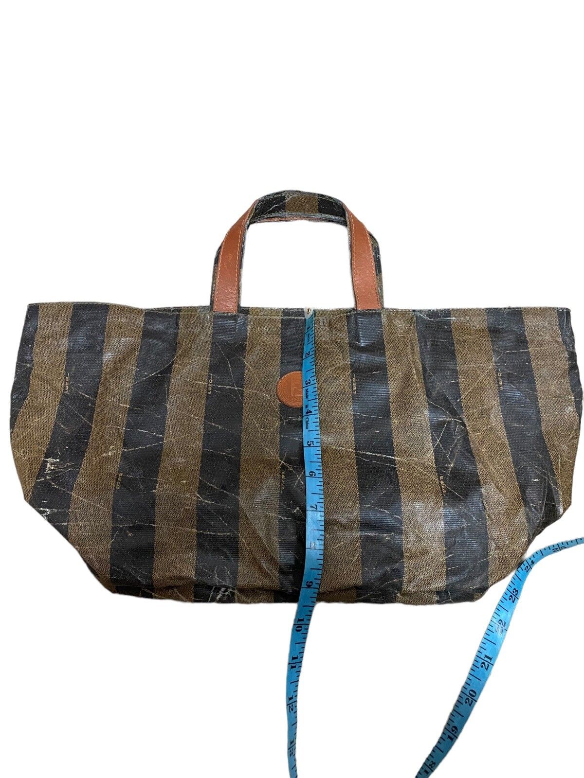 Fendi Roma Pequin Striped Tote Bag Made In Italy - 10