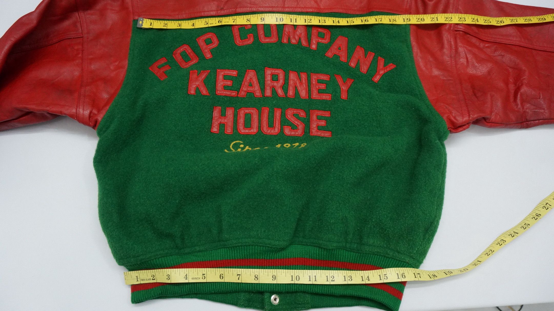 🔥Vintage🔥 KEARNEY HOUSE Leather Sleeve Varsity Jacket - 22