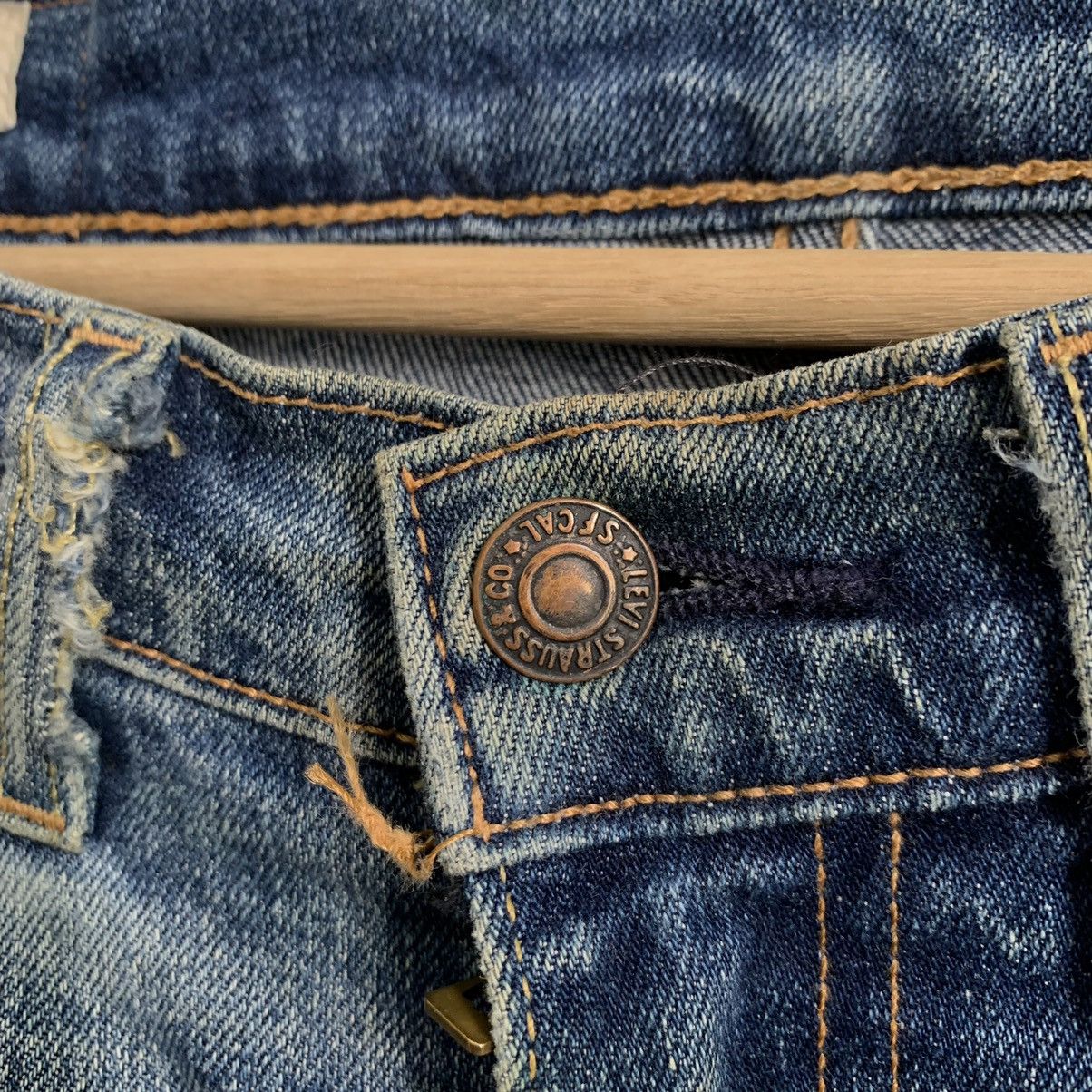 Vintage Levis 505 Big E Jeans Leather Pie Denim - 4