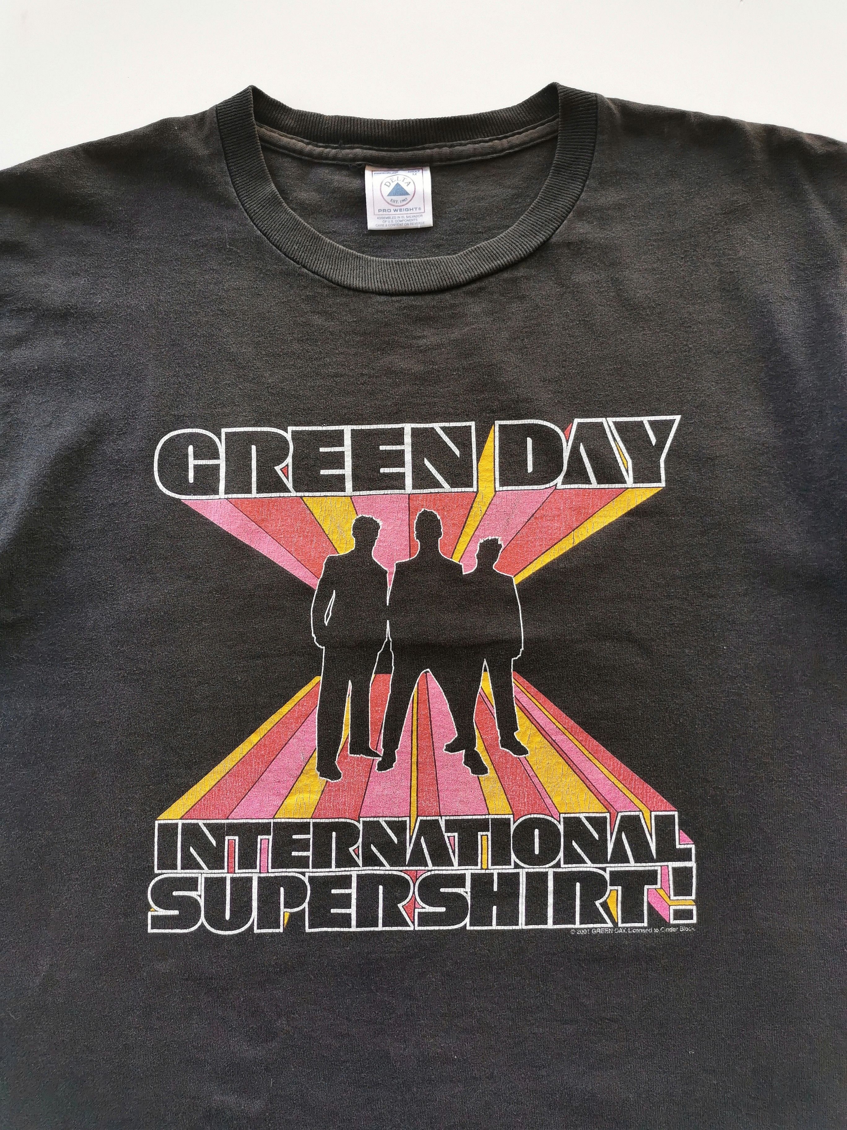 2001 Vintage Green Day International Supershirt Band Shirt - 4