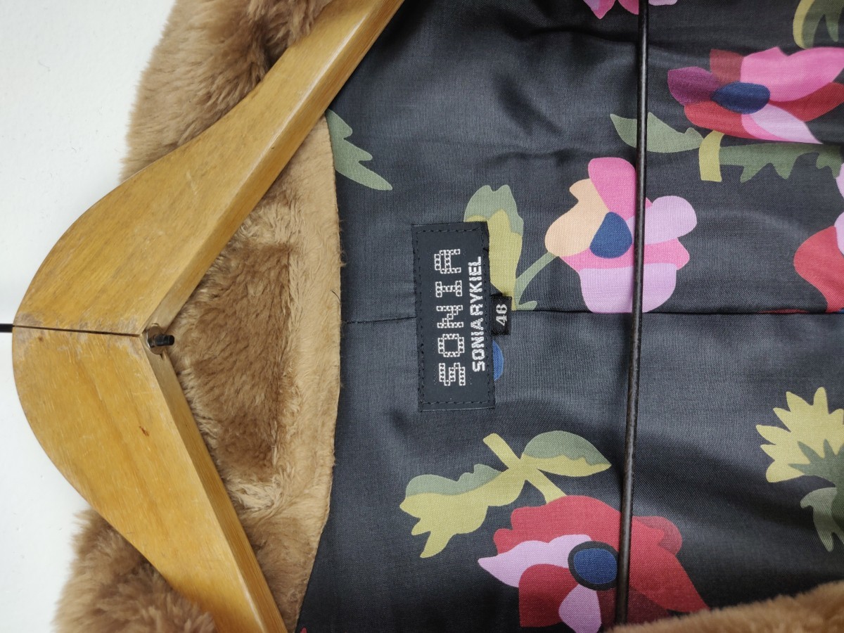 Designer - Floral Fur Jacket Wool Retro Coat - 9