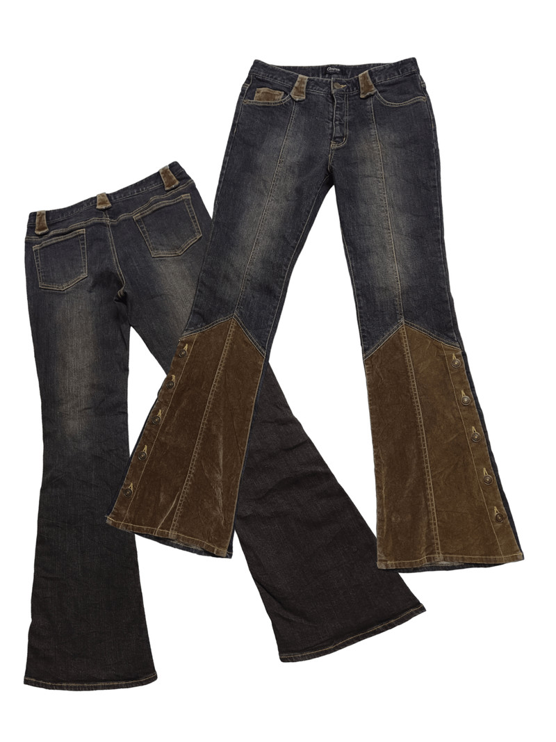 Japanese Brand - Oririn Low Rise Skinny Punk Flare Jeans - 1