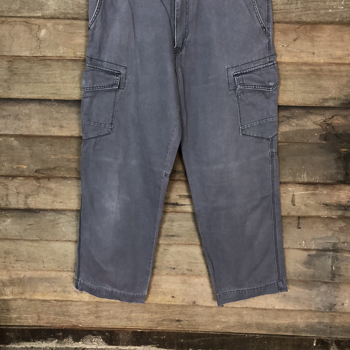 Straight Faded - Even River Grey faded utility Cargo Pants #3417 - 3