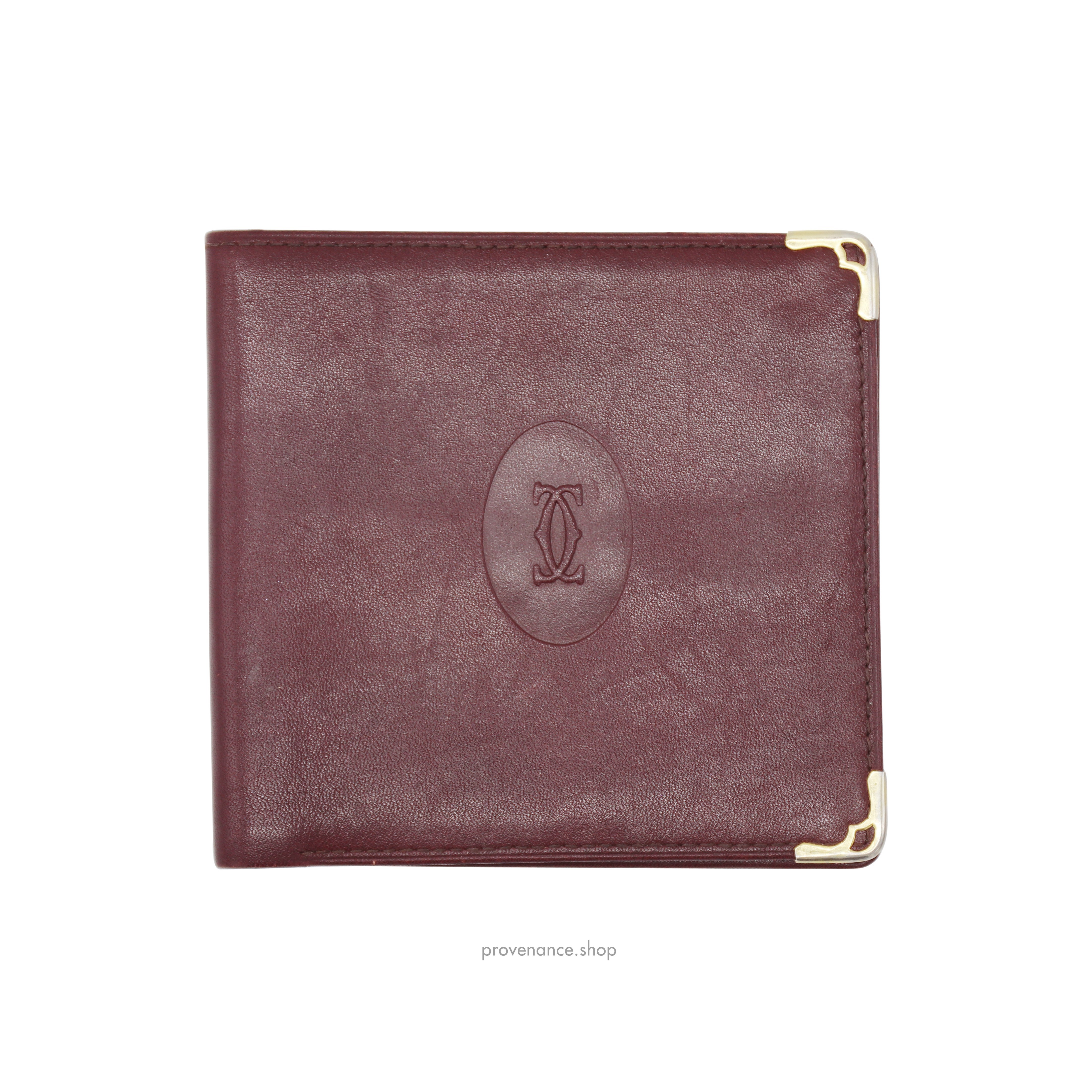 Cartier Bifold Wallet - Burgundy Calfskin Leather - 1